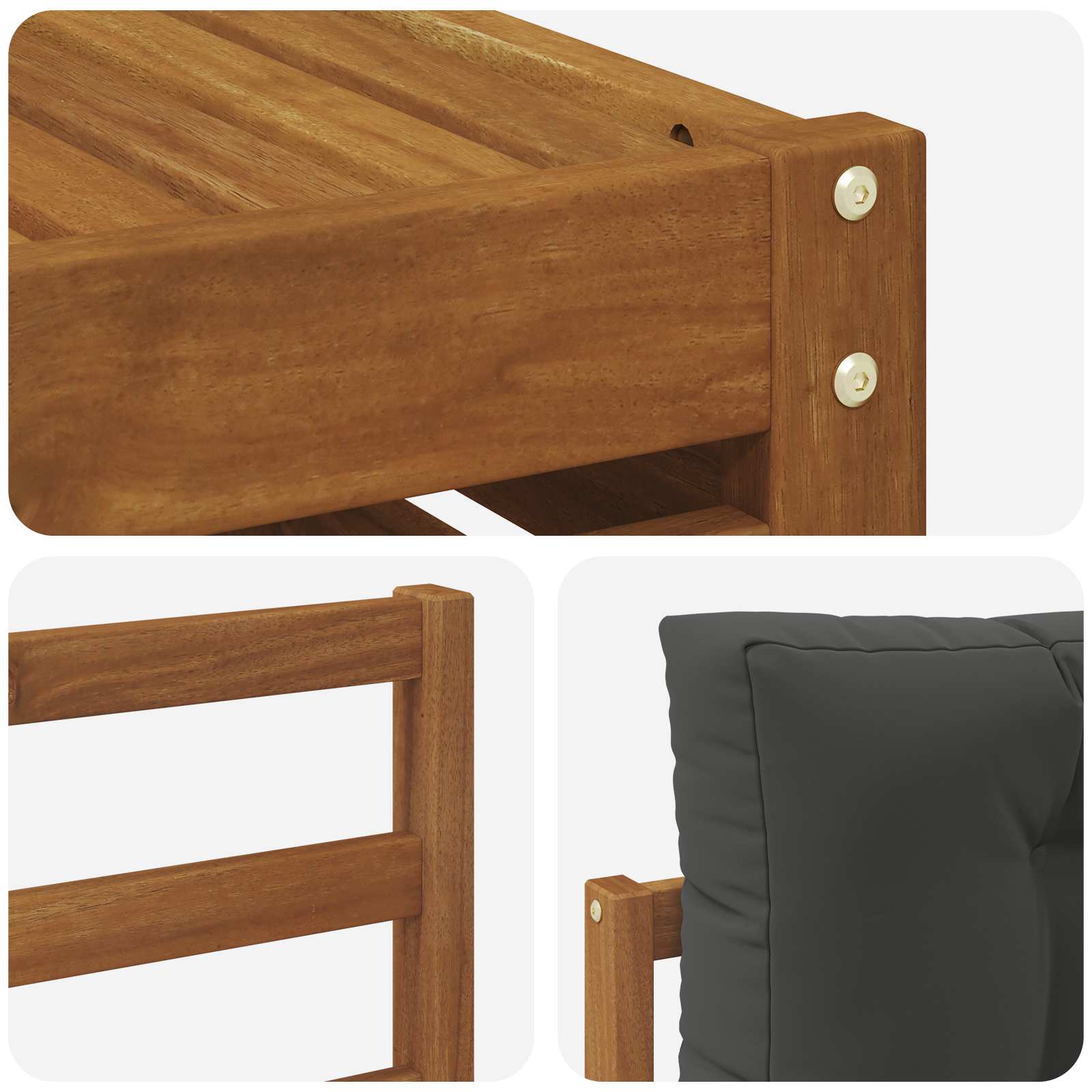 Outdoor-Sofagarnitur 10 stk. Natur und Anthrazit