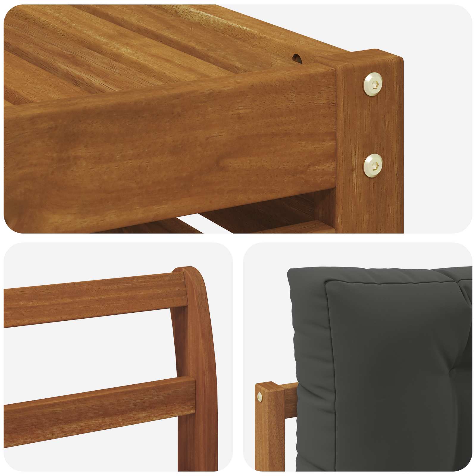 Outdoor-Sofagarnitur 10 stk. Natur und Anthrazit