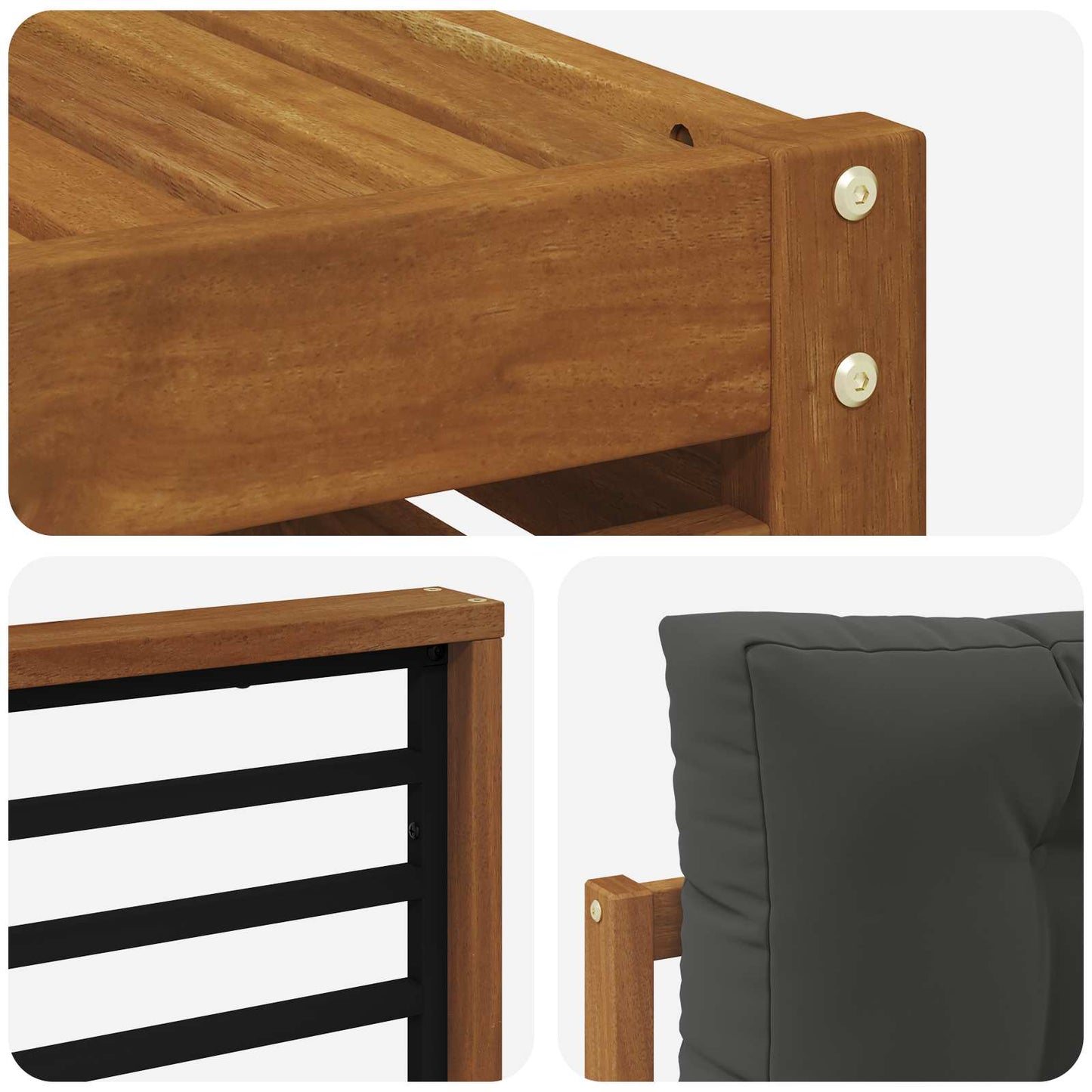 Outdoor-Sofagarnitur 10 stk. Natur und Anthrazit