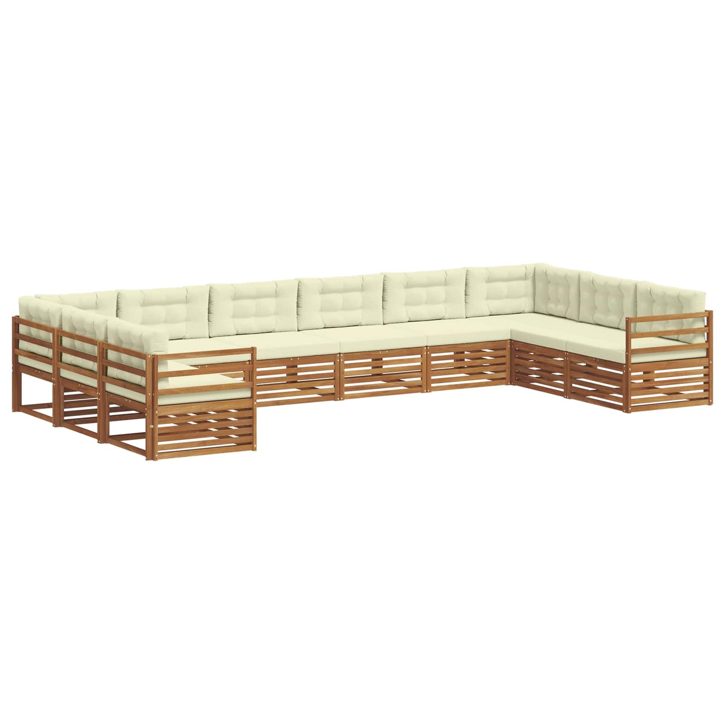 Sofagarnituren 3 stk. Natur und Creme Massivholz Akazie