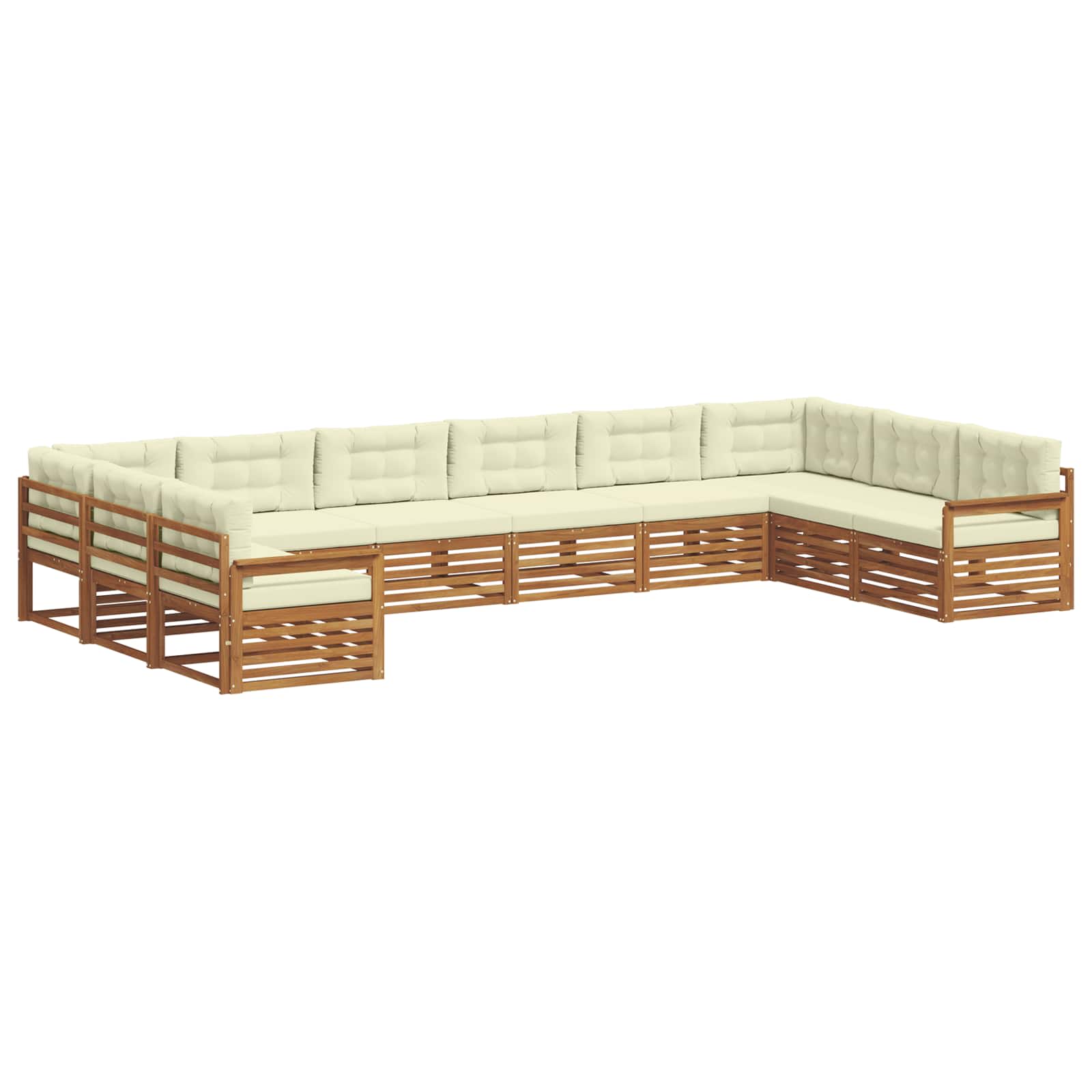 Sofagarnituren 8 stk. Natur und Creme Massivholz Akazie