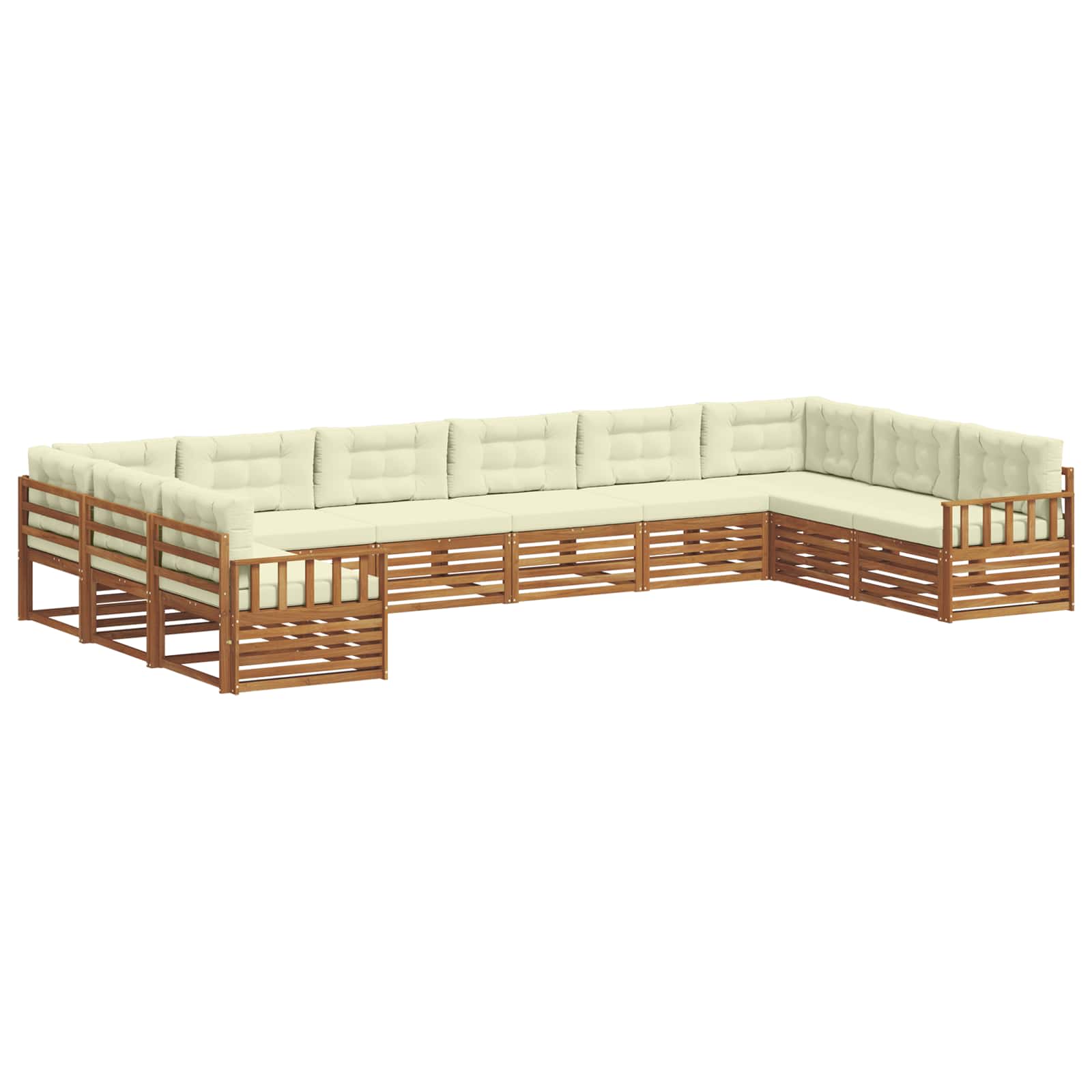 Sofagarnituren 6 stk. Natur und Creme Massivholz Akazie