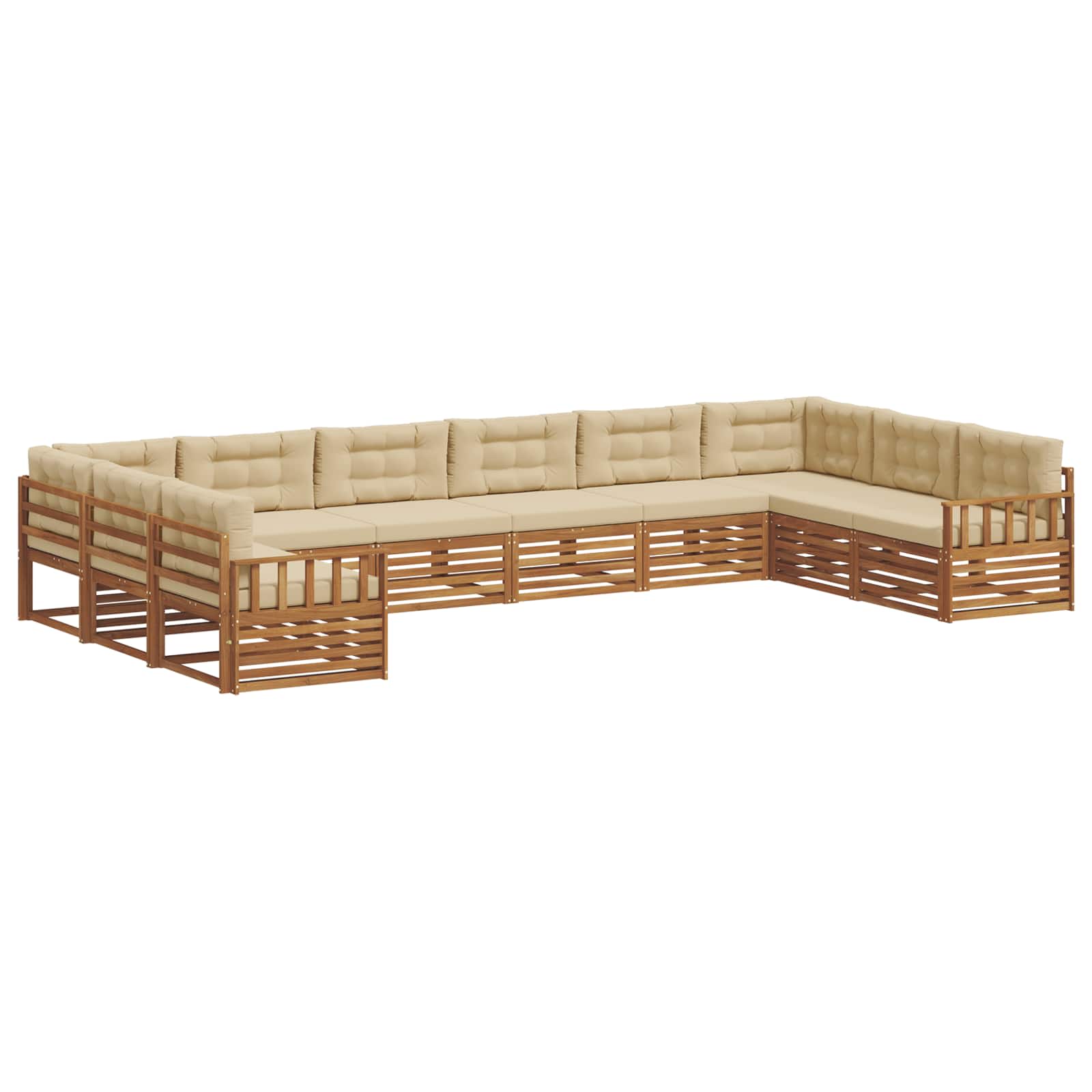 Sofagarnituren 5 pcs Natur und Beige Massivholz Akazie