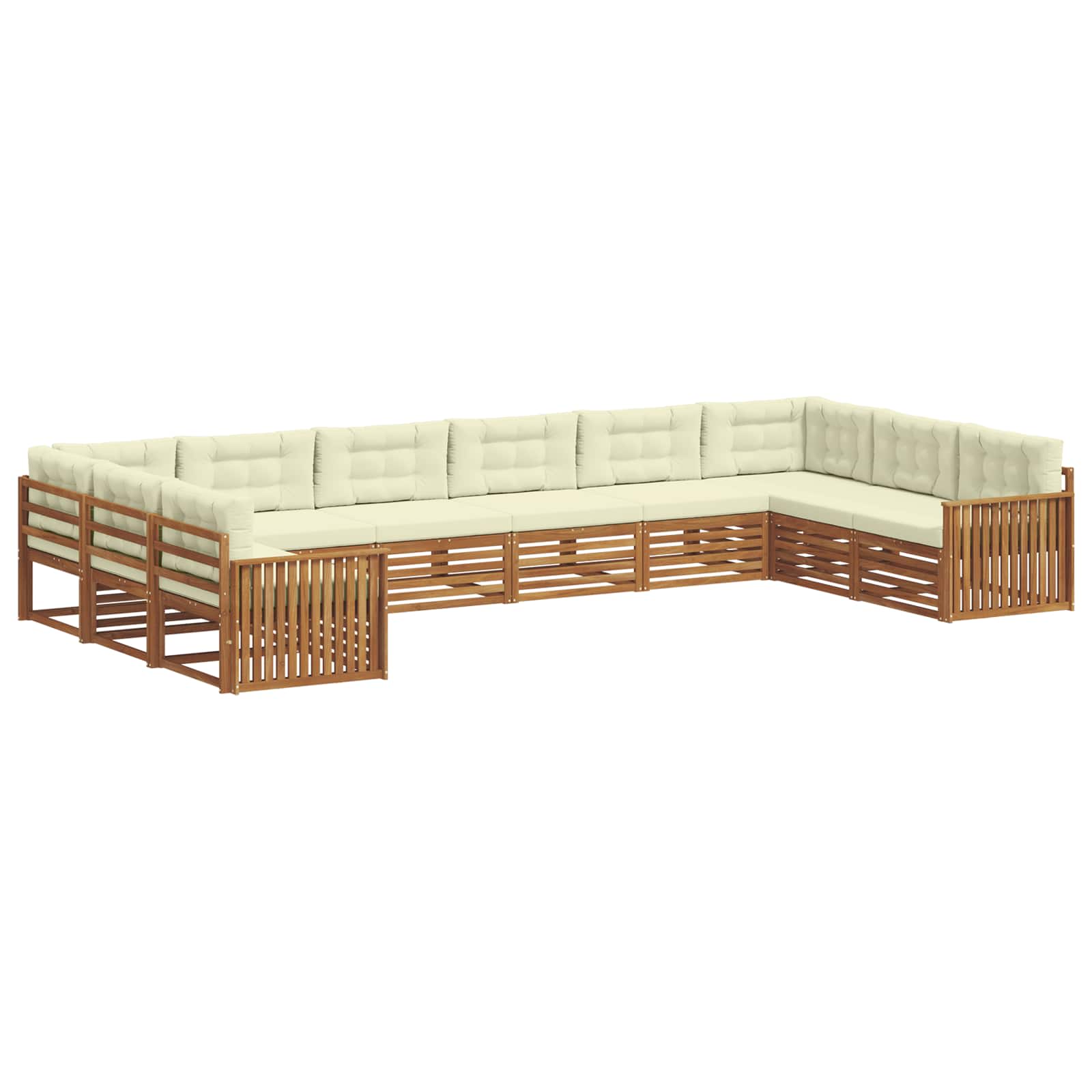 Sofagarnituren 6 stk. Natur und Creme Massivholz Akazie