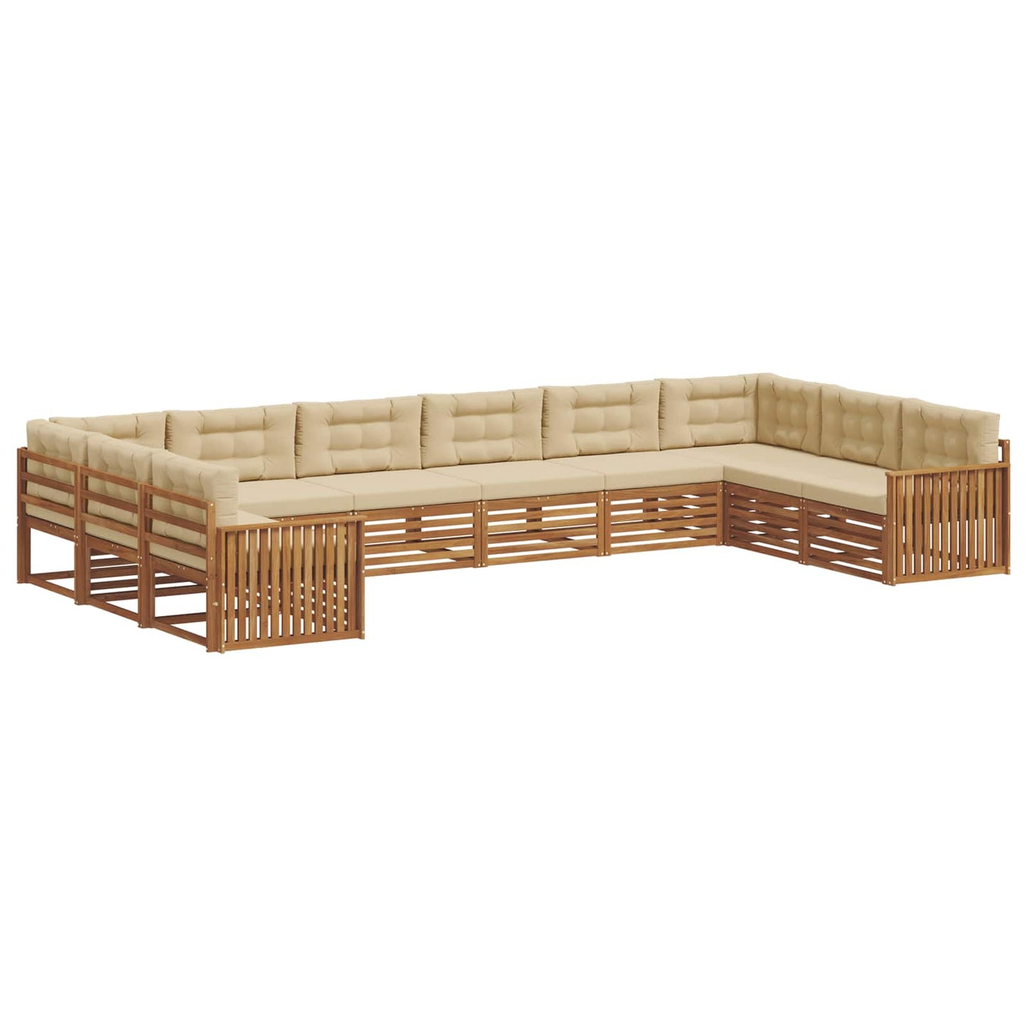 Sofagarnituren 8 pcs Natur und Beige Massivholz Akazie