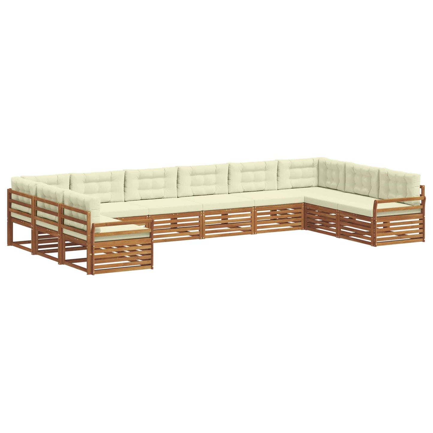 Sofagarnituren 6 stk. Natur und Creme Massivholz Akazie