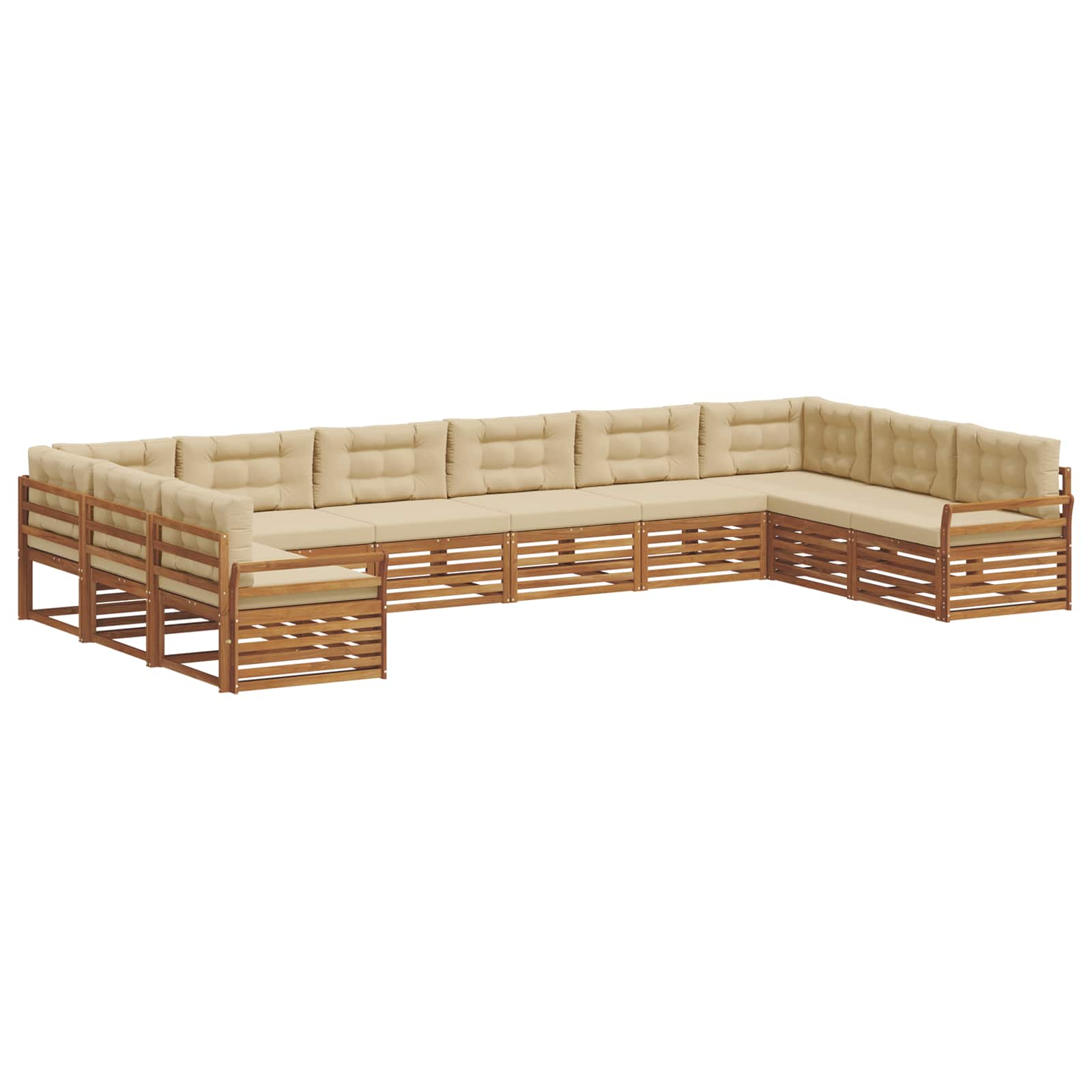 Sofagarnituren 8 pcs Natur und Beige Massivholz Akazie
