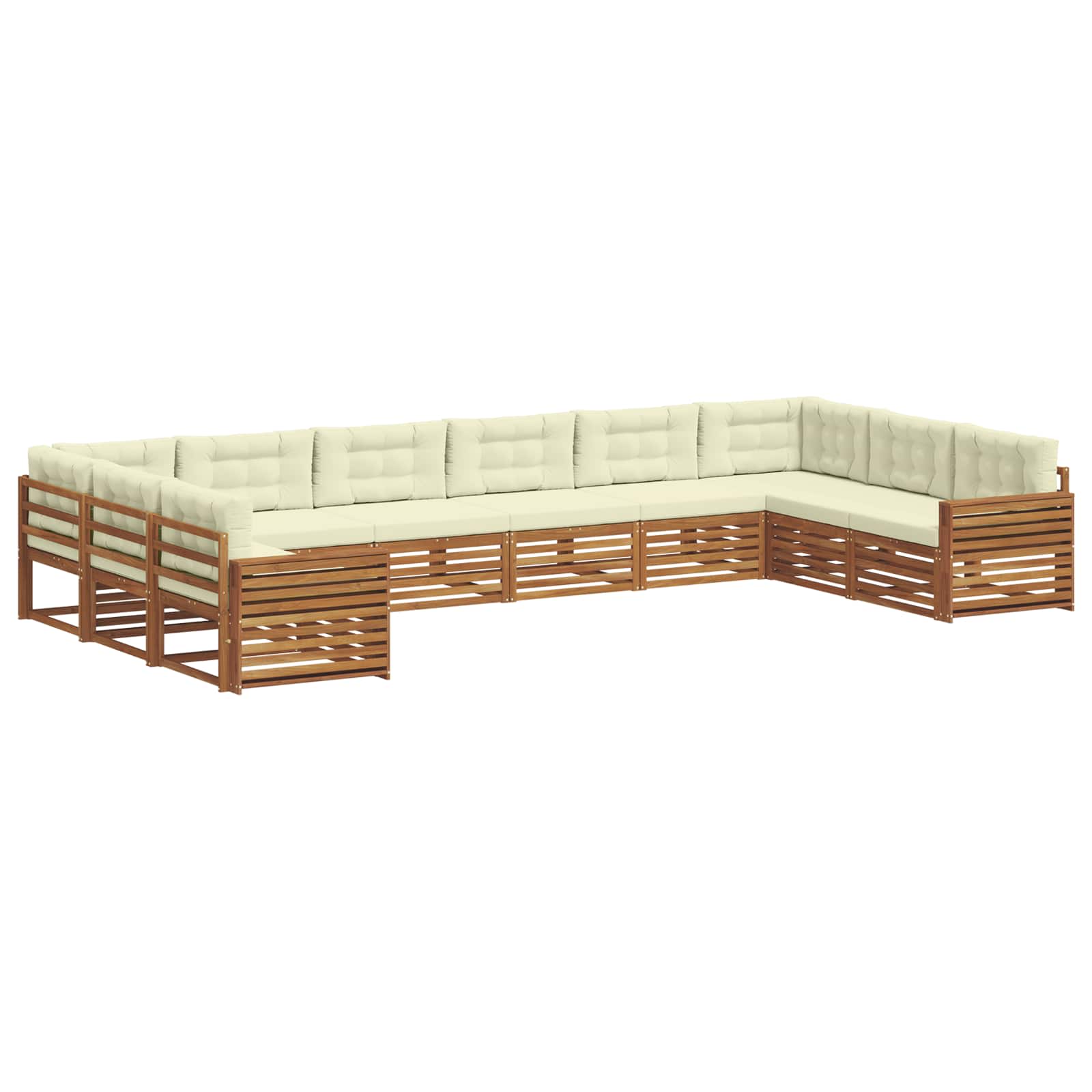 Sofagarnituren 8 pcs Natur und Creme Massivholz Akazie