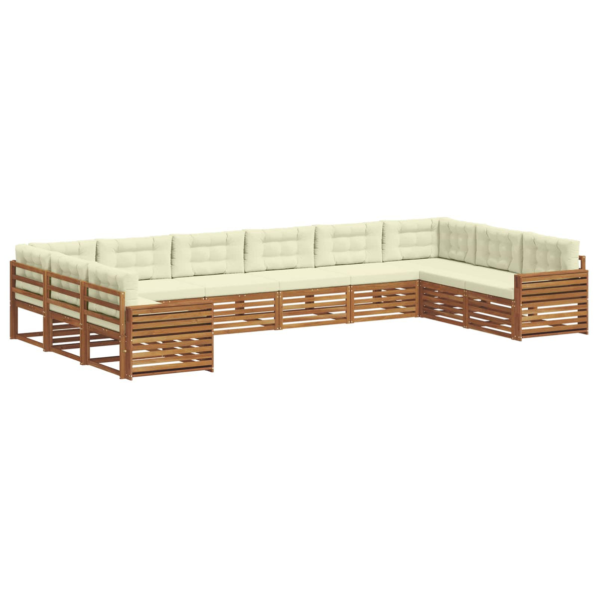 Sofagarnituren 8 stk. Natur und Creme Massivholz Akazie