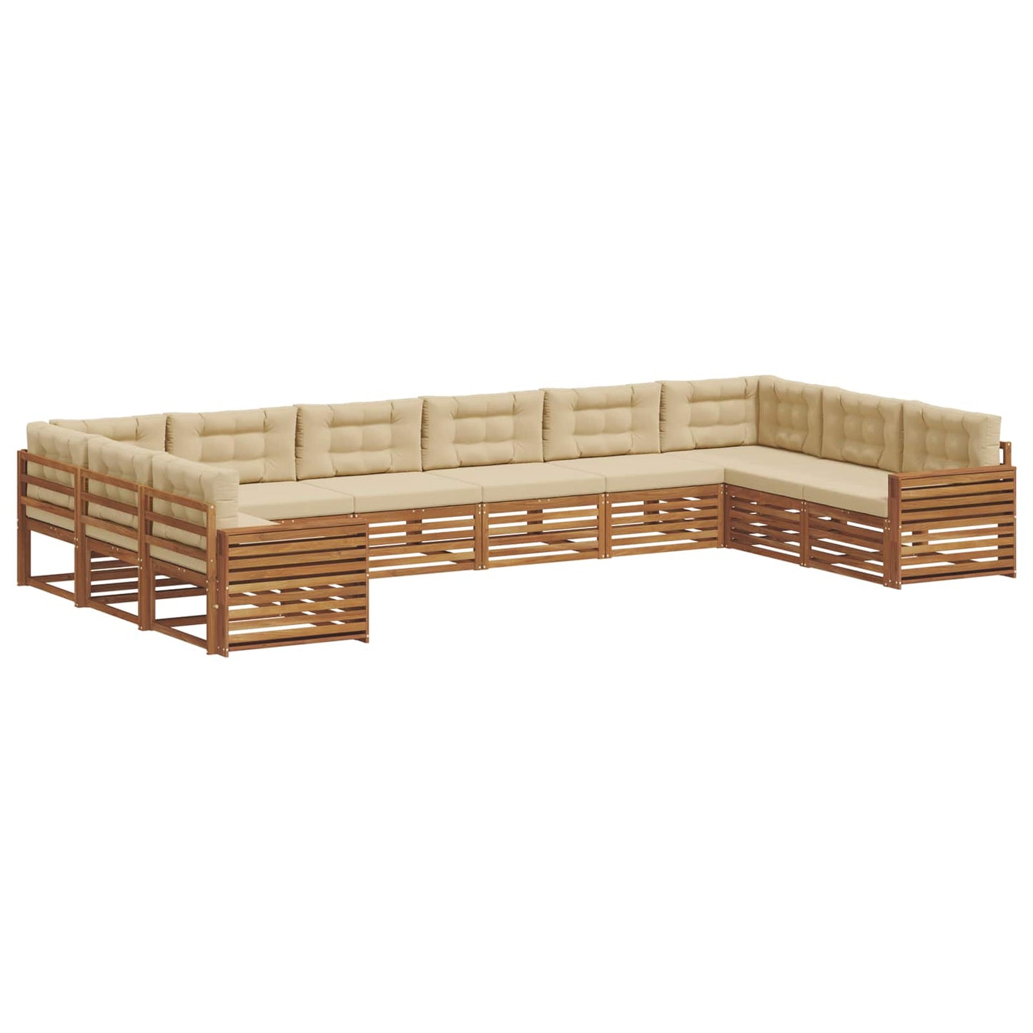 Sofagarnituren 7 pcs Natur und Beige Massivholz Akazie