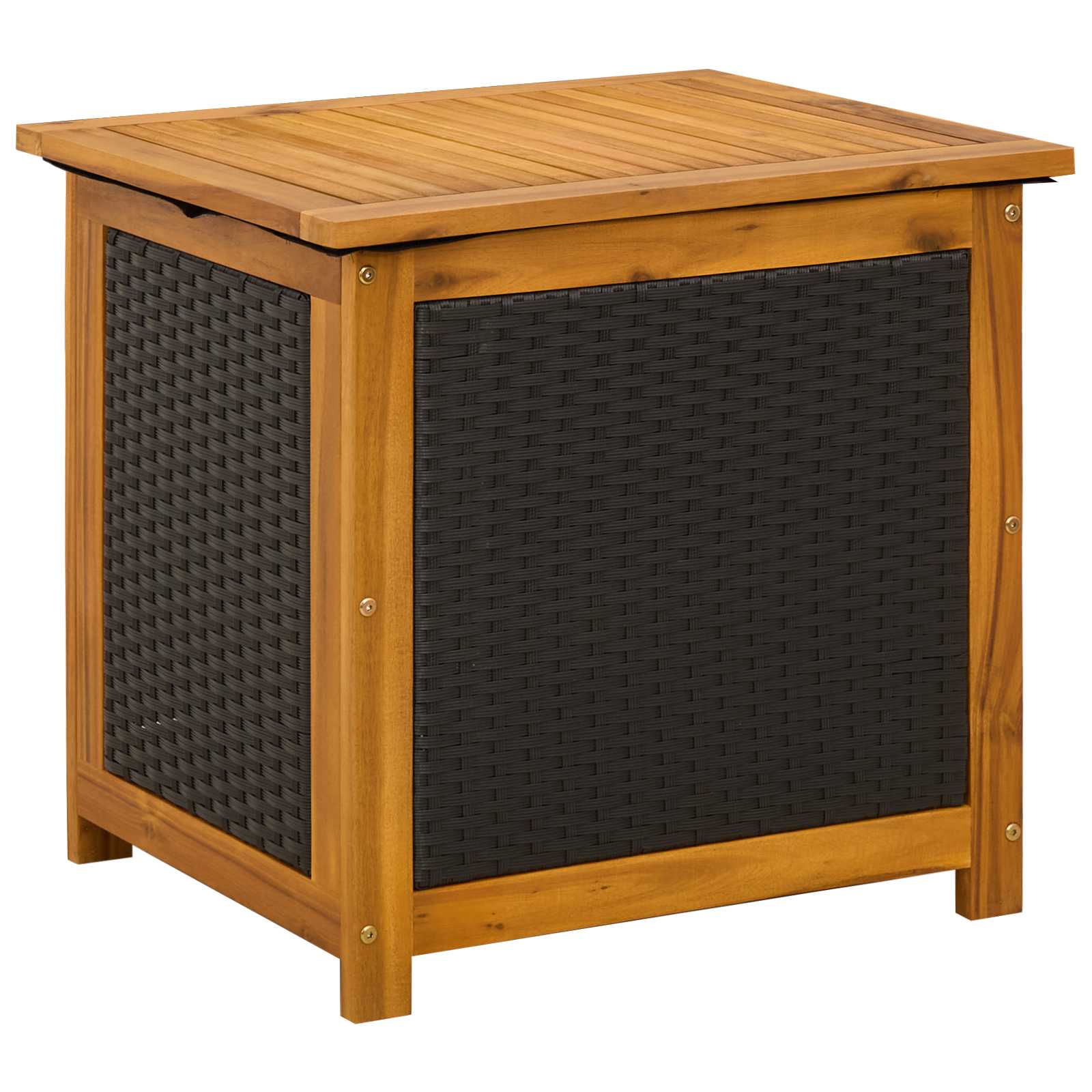 Gartenlagerbox 185 L Massivholz Akazie 60 x 50 x 56 cm Schwarz