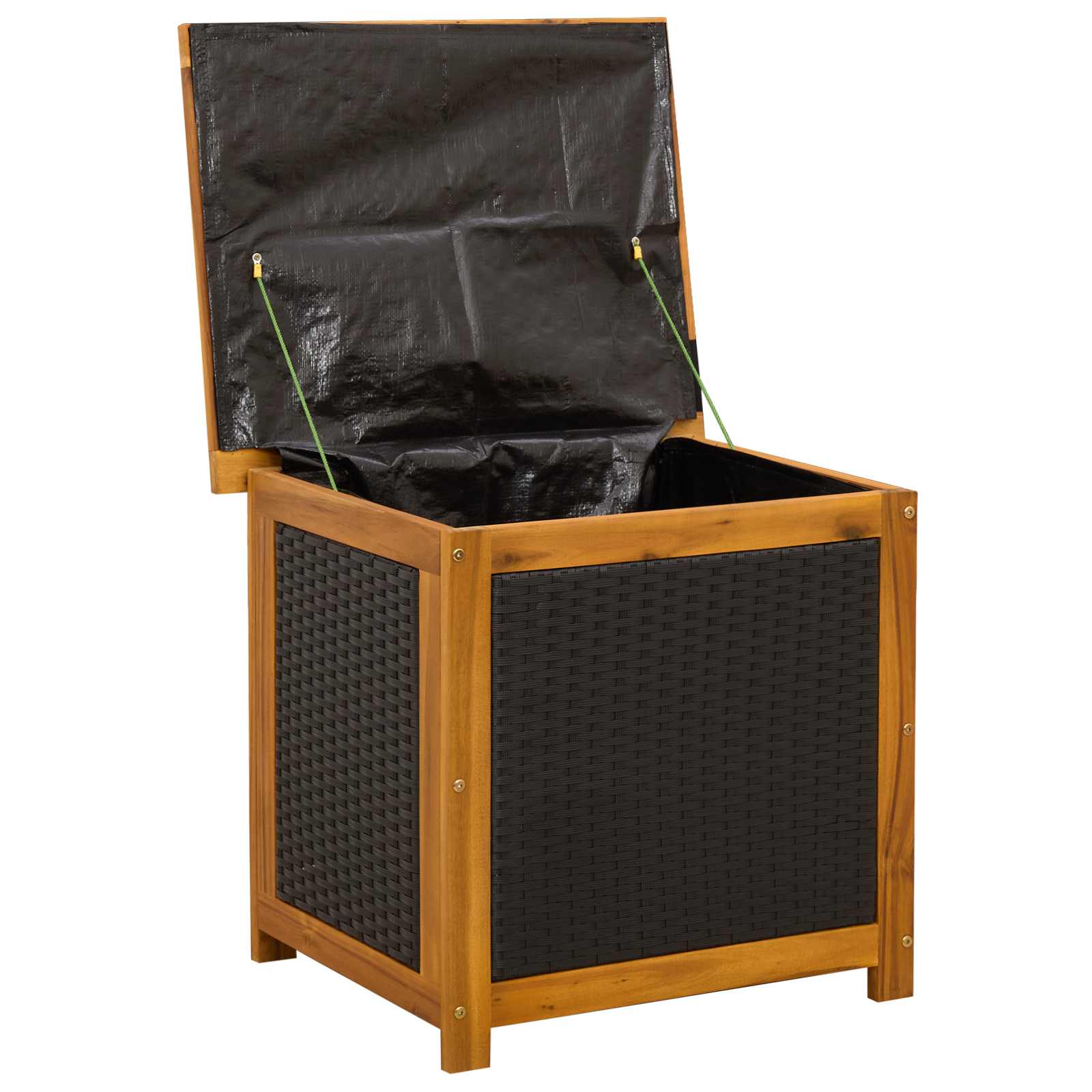 Gartenlagerbox 185 L Massivholz Akazie 60 x 50 x 56 cm Schwarz