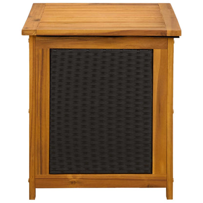 Gartenlagerbox 88 L Massivholz Akazie 60 x 50 x 56 cm Schwarz