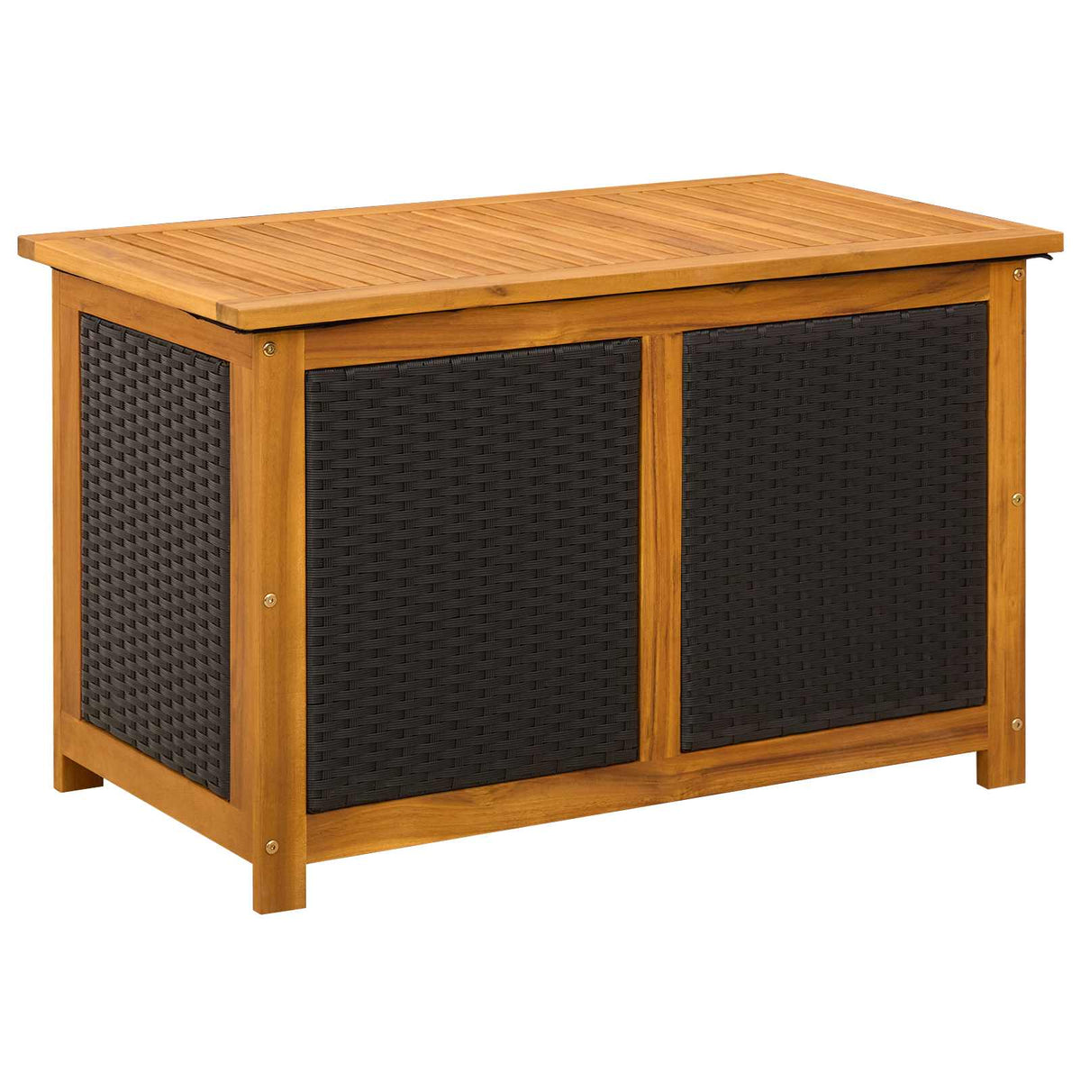 Gartenlagerbox 141 L Massivholz Akazie 90 x 50 x 56 cm Schwarz