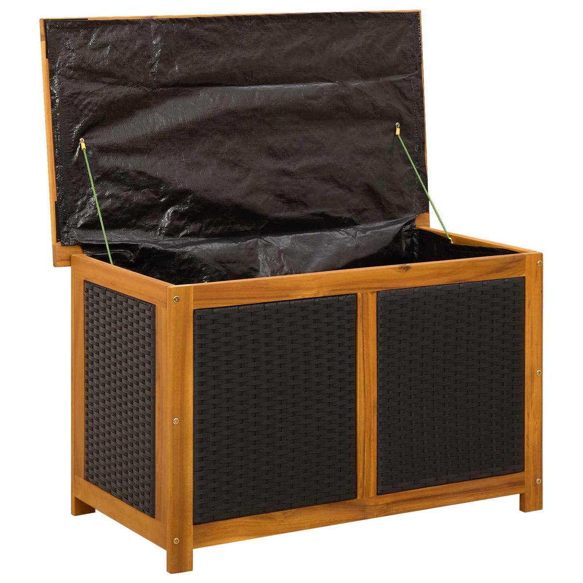 Gartenlagerbox 141 L Massivholz Akazie 90 x 50 x 56 cm Schwarz
