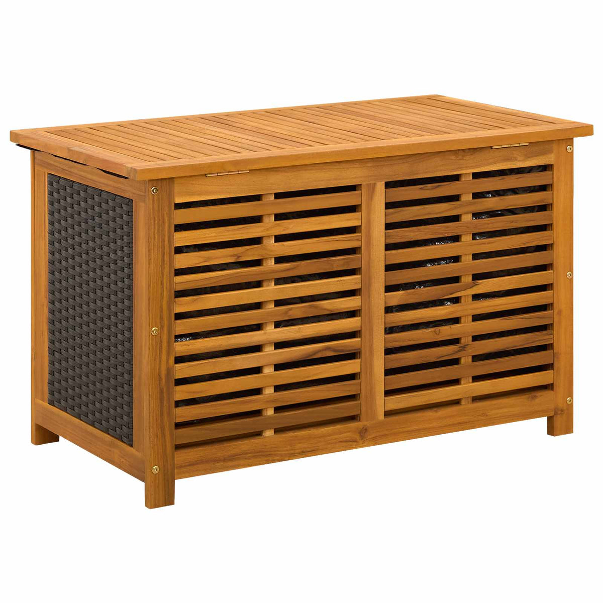 Gartenlagerbox 141 L Massivholz Akazie 90 x 50 x 56 cm Schwarz