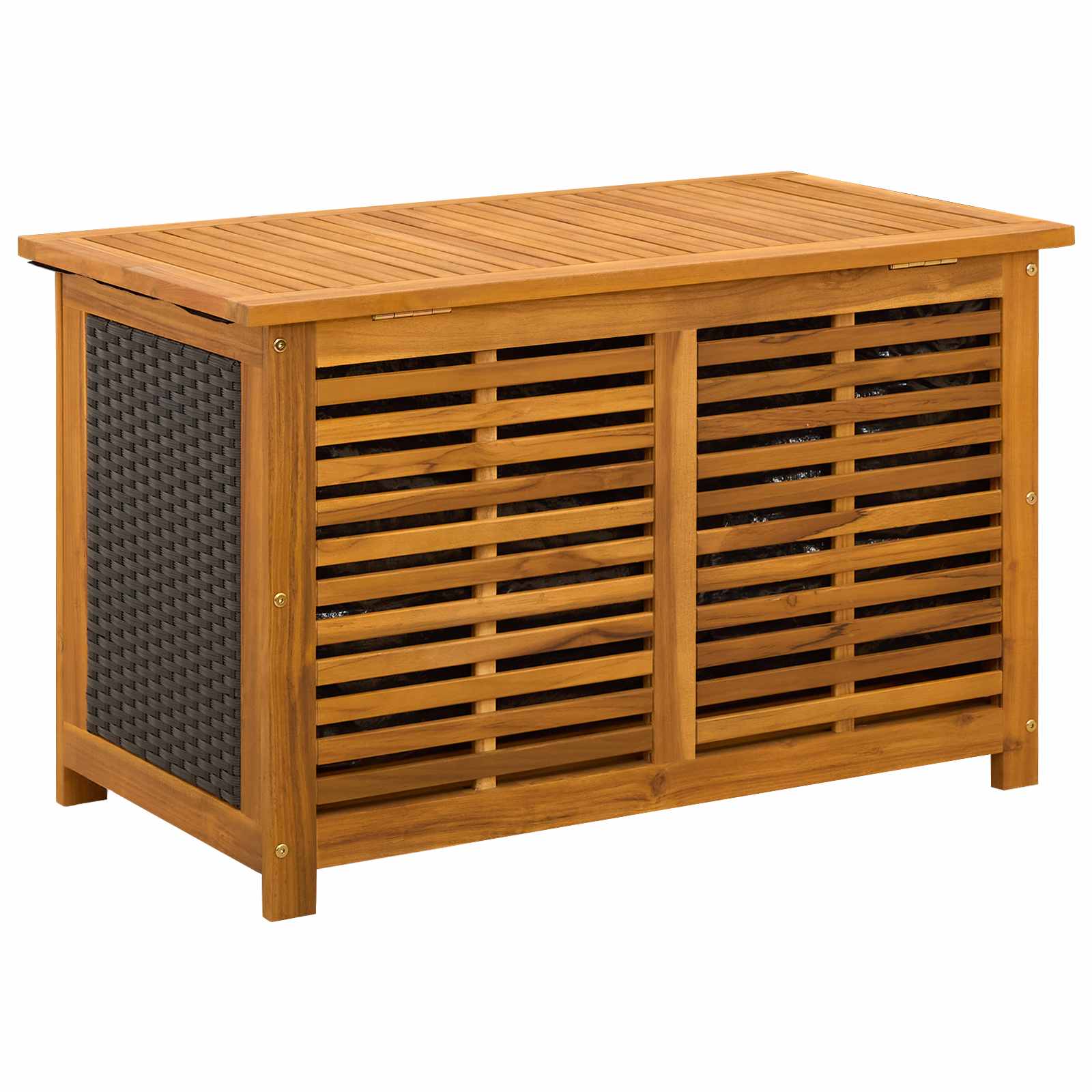 Gartenlagerbox 141 L Massivholz Akazie 90 x 50 x 56 cm Schwarz
