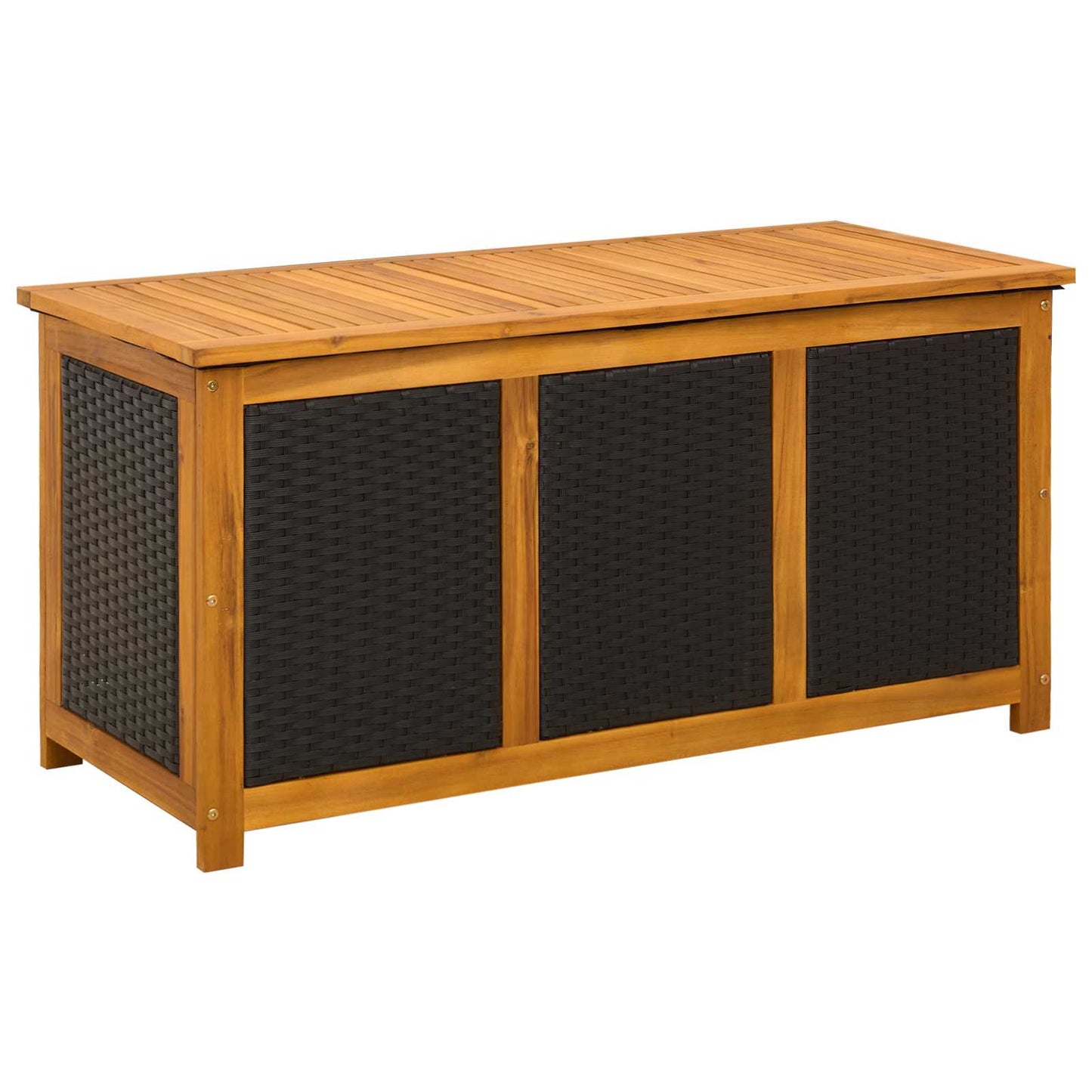 Gartenlagerbox 185 L Massivholz Akazie 113 x 50 x 56 cm Schwarz