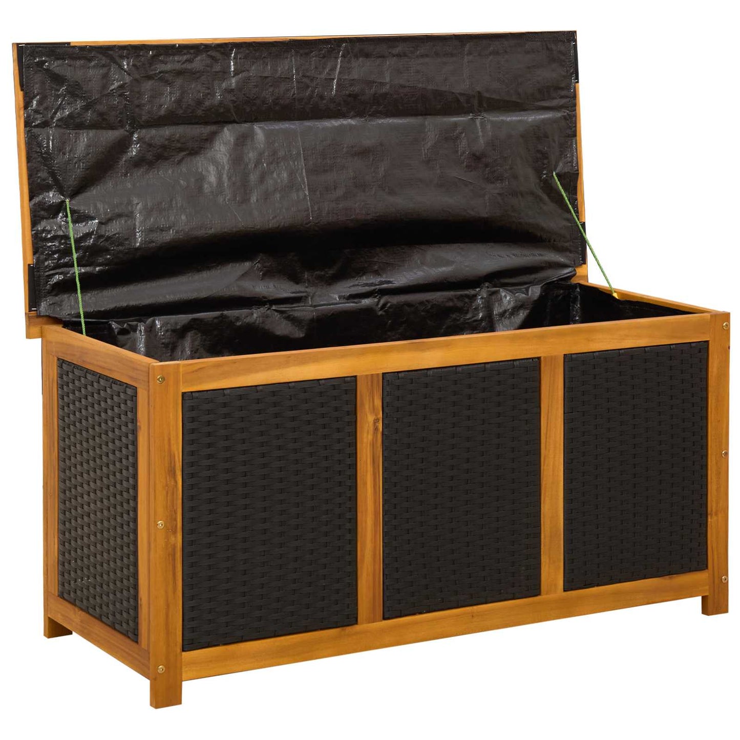 Gartenlagerbox 185 L Massivholz Akazie 113 x 50 x 56 cm Schwarz