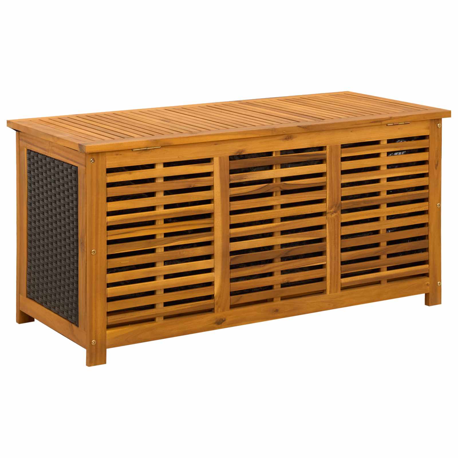 Gartenlagerbox 185 L Massivholz Akazie 113 x 50 x 56 cm Schwarz