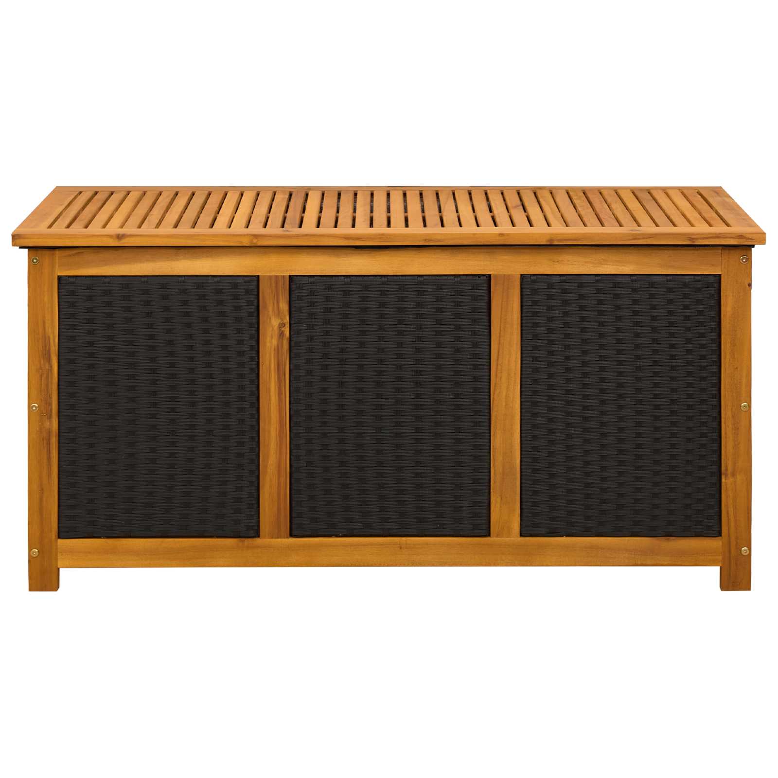 Gartenlagerbox 185 L Massivholz Akazie 113 x 50 x 56 cm Schwarz