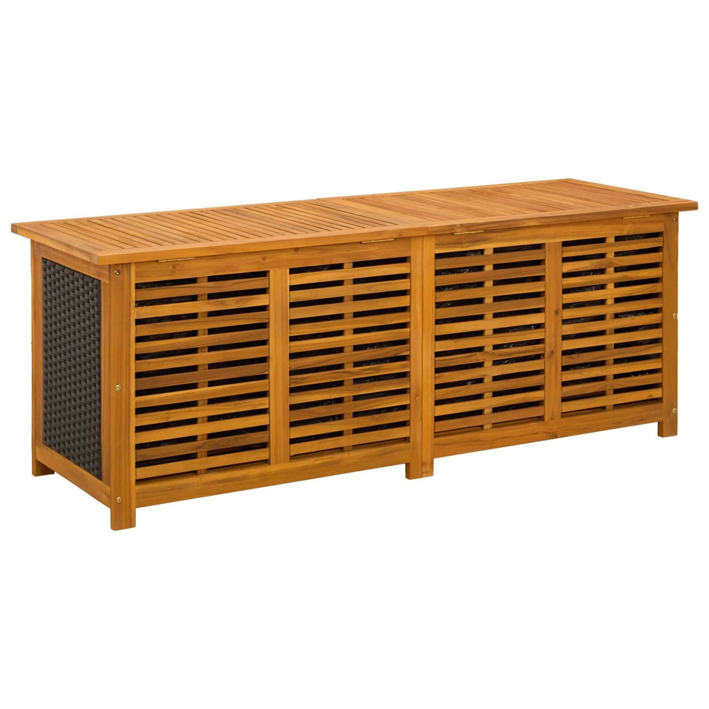 Gartenlagerbox 243 L Massivholz Akazie 150 x 50 x 56 cm Schwarz