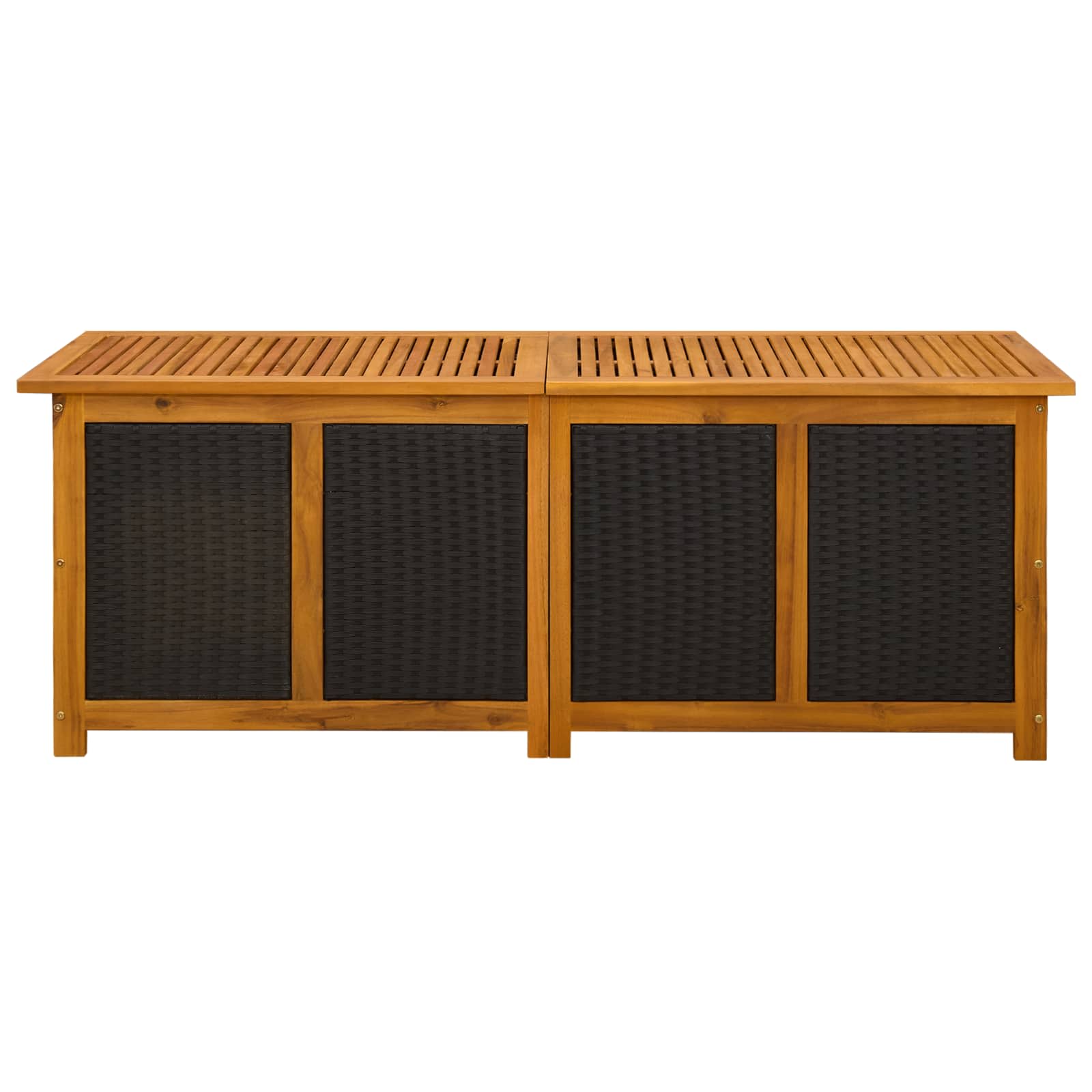 Gartenlagerbox 243 L Massivholz Akazie 150 x 50 x 56 cm Schwarz