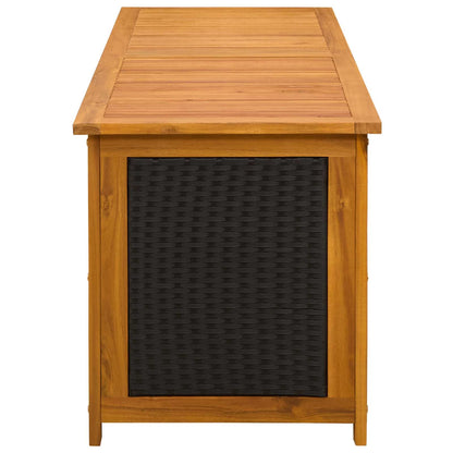 Gartenlagerbox 243 L Massivholz Akazie 150 x 50 x 56 cm Schwarz