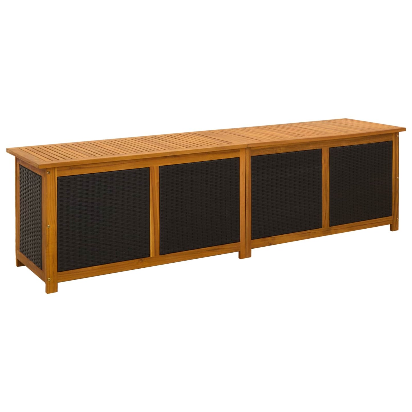 Gartenlagerbox 333 L Massivholz Akazie 200 x 50 x 56 cm Schwarz