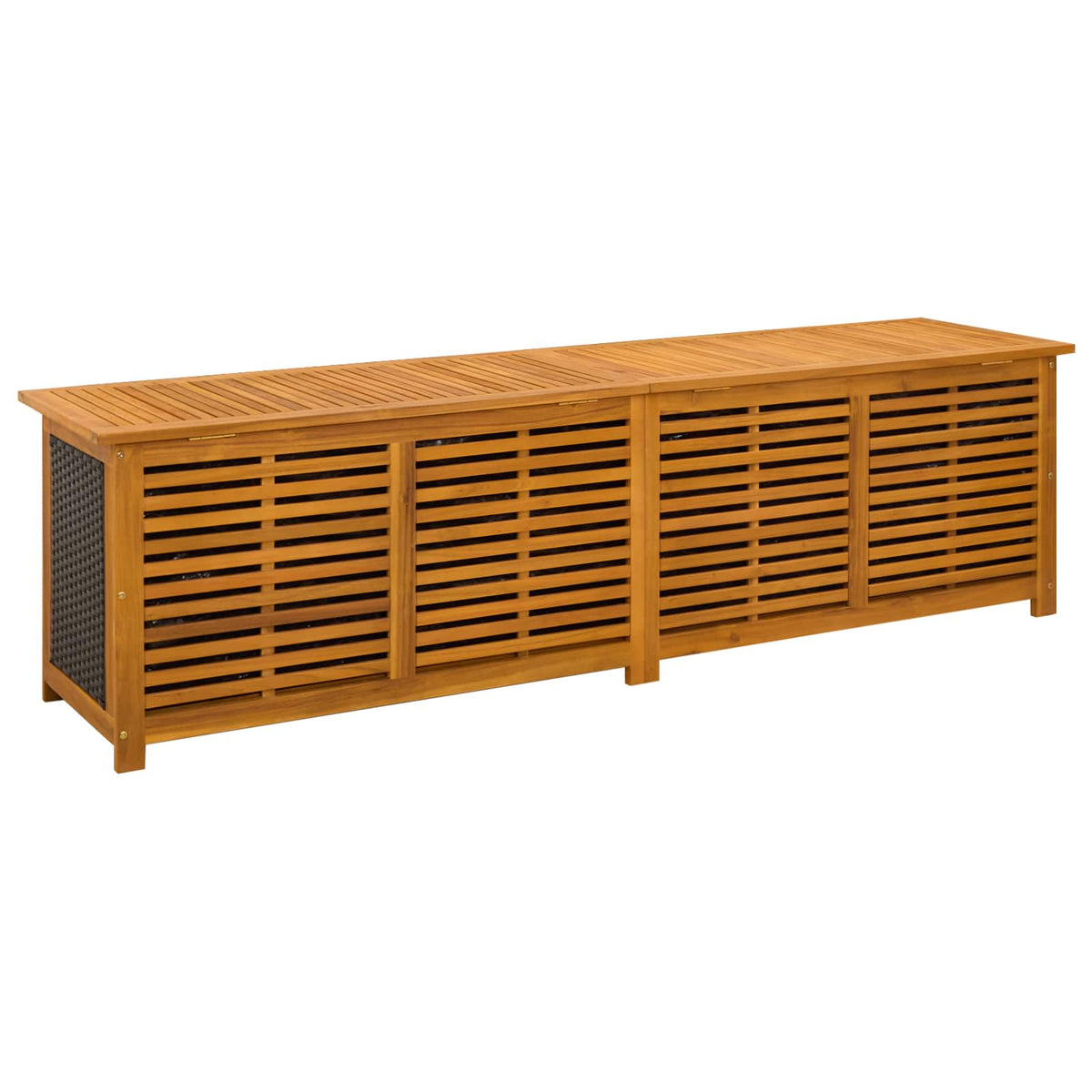 Gartenlagerbox 333 L Massivholz Akazie 200 x 50 x 56 cm Schwarz