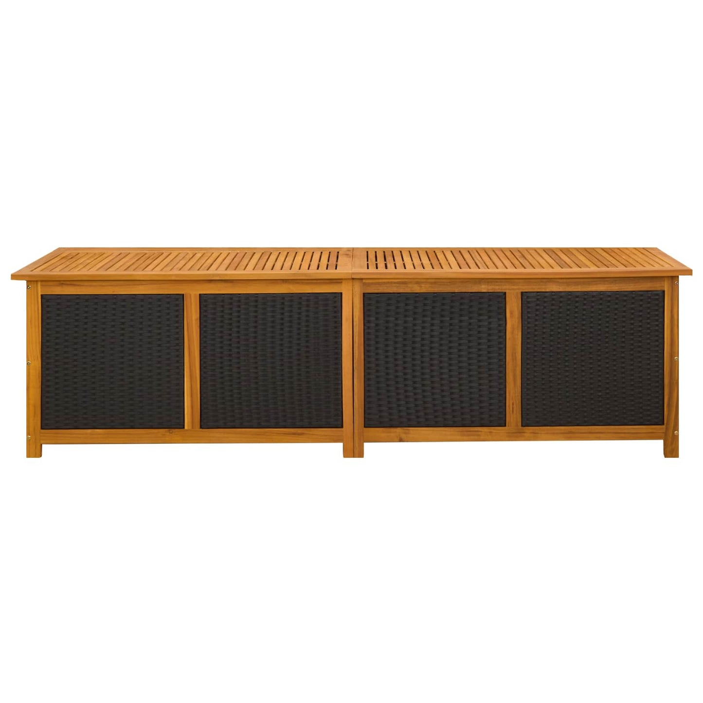 Gartenlagerbox 333 L Massivholz Akazie 200 x 50 x 56 cm Schwarz