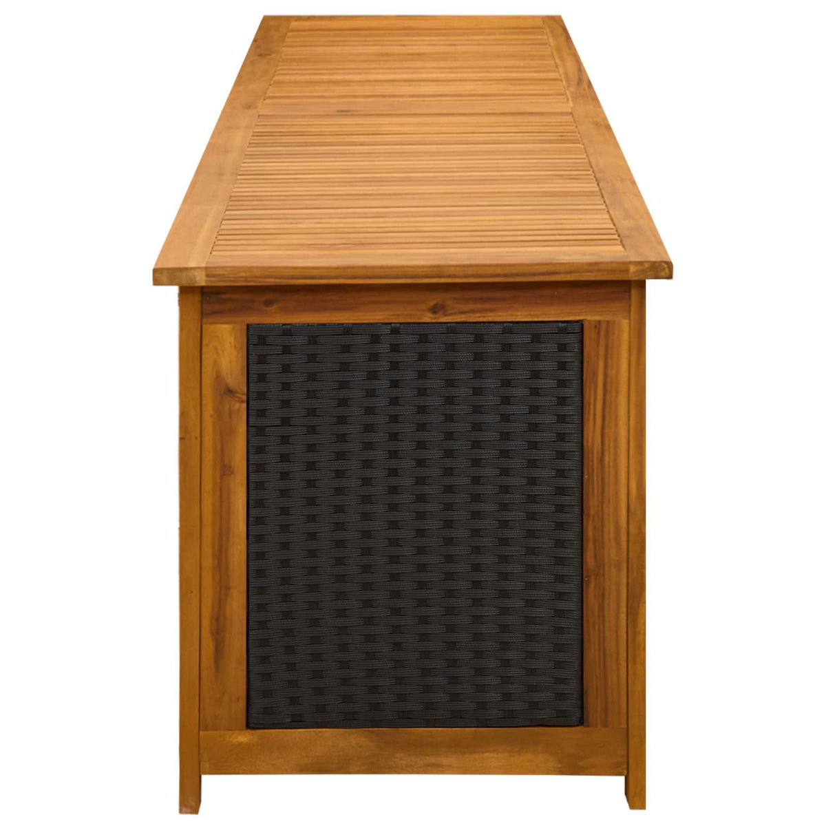 Gartenlagerbox 333 L Massivholz Akazie 200 x 50 x 56 cm Schwarz