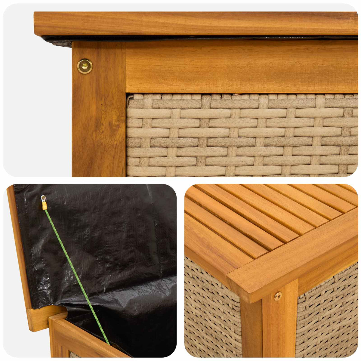 Gartenlagerbox 88 L Massivholz Akazie 60 x 50 x 56 cm Beige