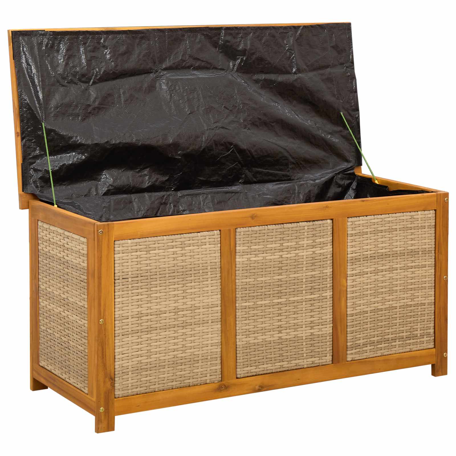 Gartenlagerbox 185 L Massivholz Akazie 113 x 50 x 56 cm Beige