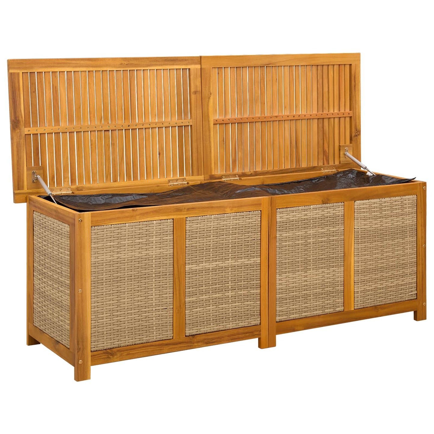 Gartenlagerbox 185 L Massivholz Akazie 150 x 50 x 56 cm Beige