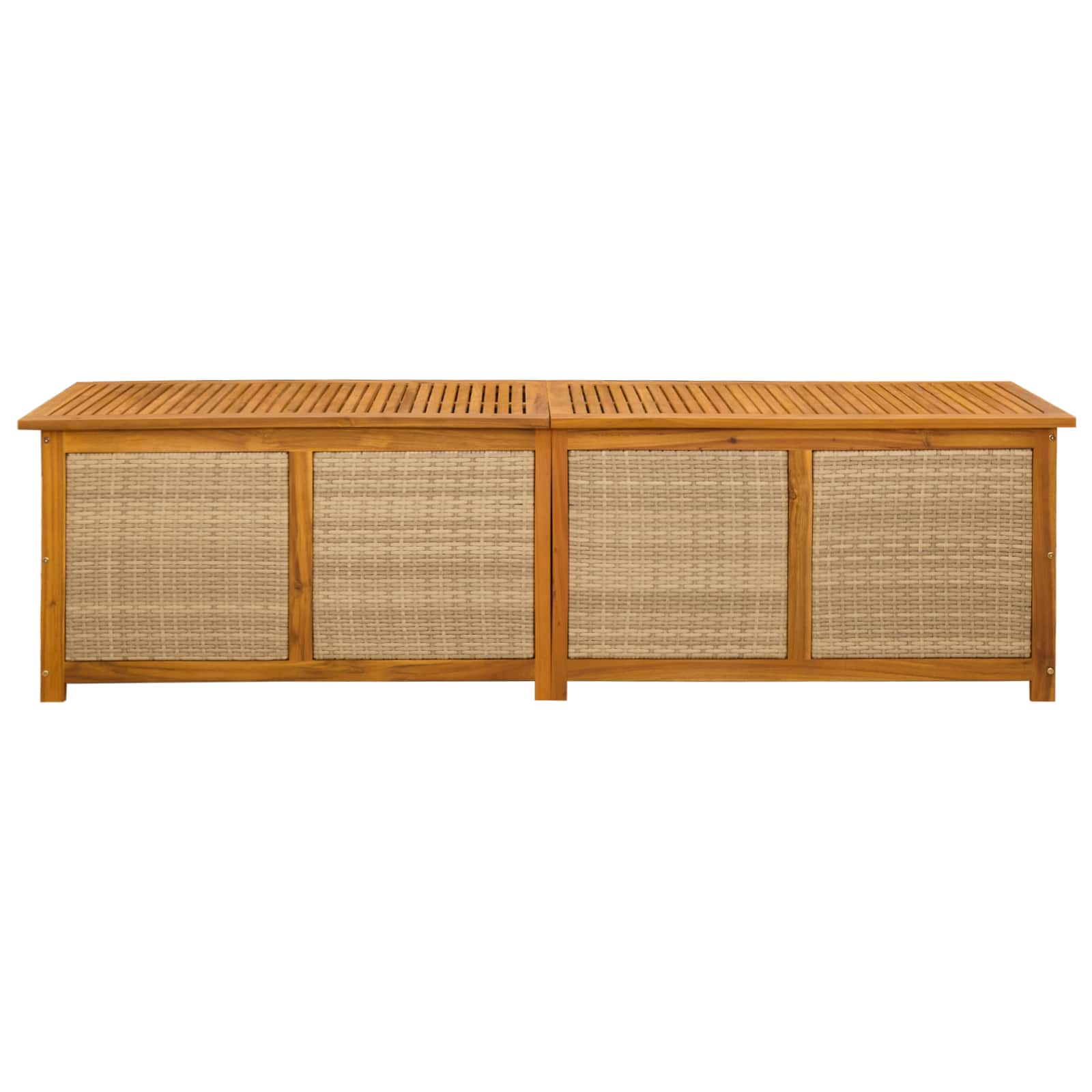 Gartenlagerbox 185 L Massivholz Akazie 200 x 50 x 56 cm Beige