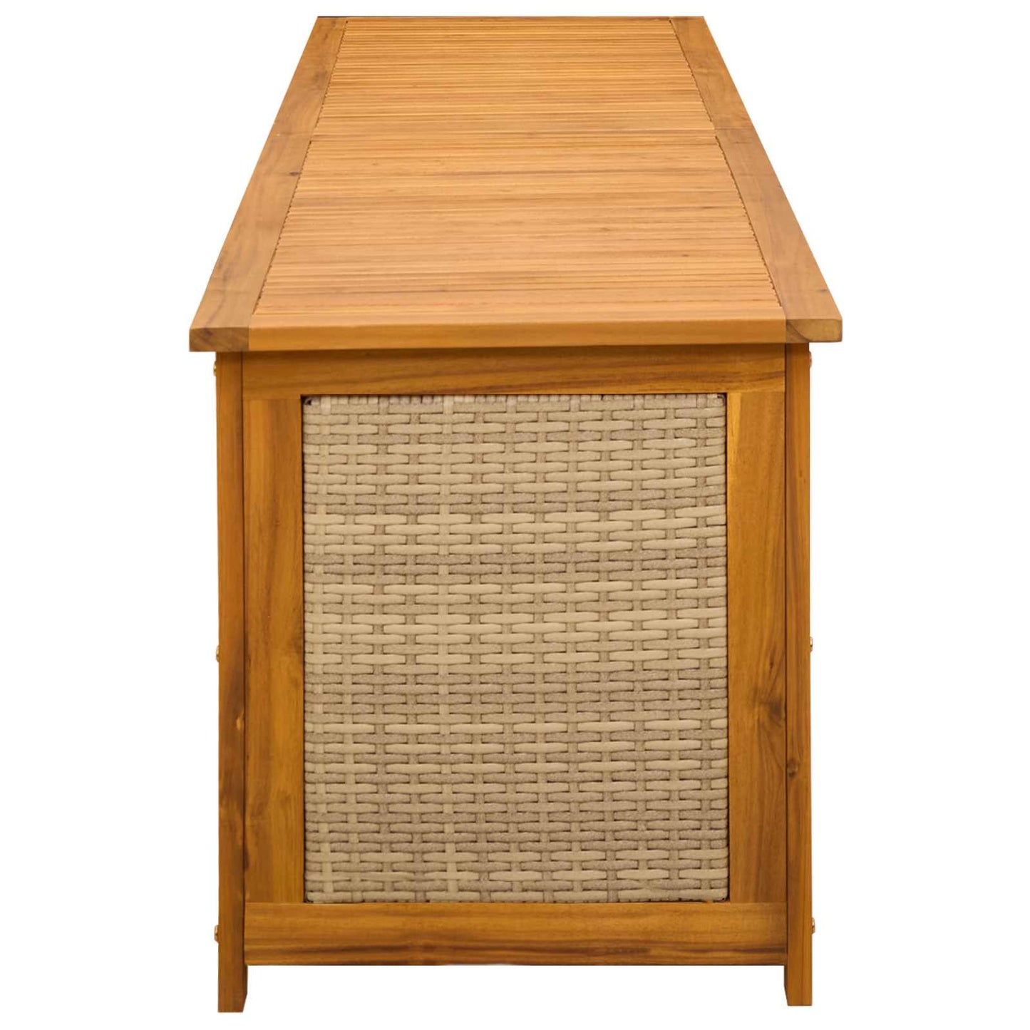 Gartenlagerbox 185 L Massivholz Akazie 200 x 50 x 56 cm Beige