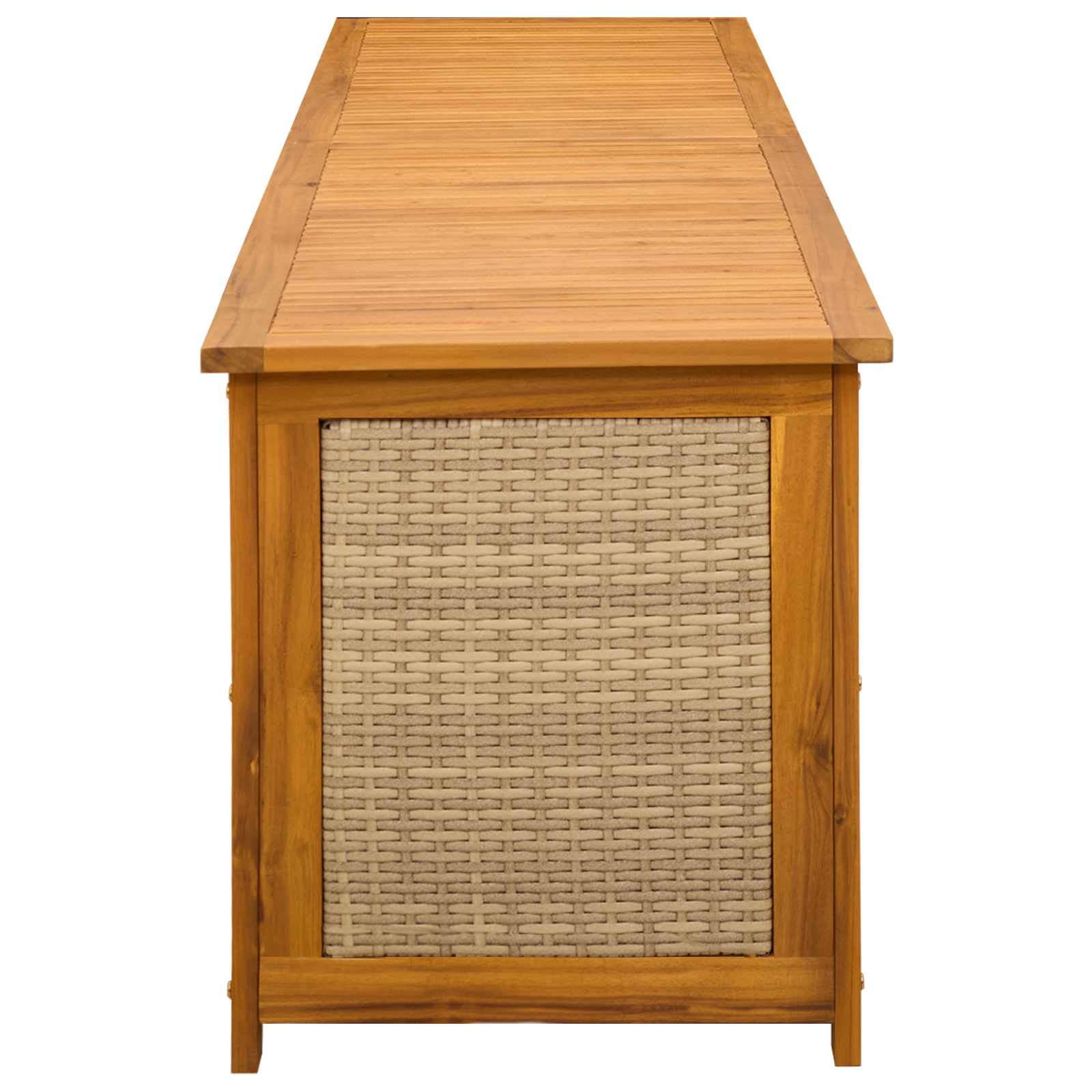 Gartenlagerbox 185 L Massivholz Akazie 200 x 50 x 56 cm Beige