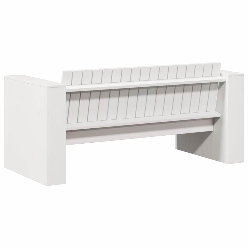 Gartensofa Weiß 134 x 60 x 62 cm Massivholz Kiefer
