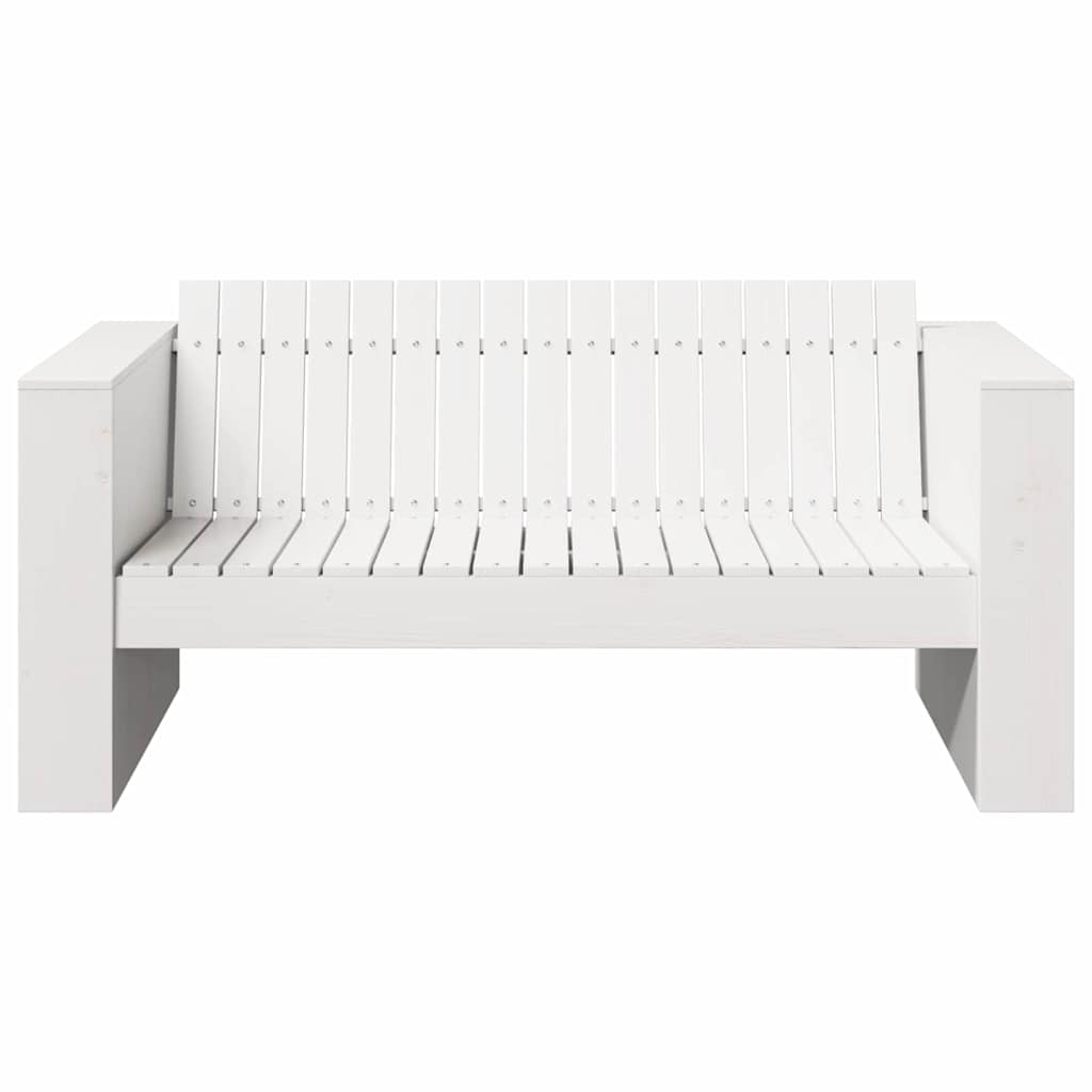 Gartensofa Weiß 134 x 60 x 62 cm Massivholz Kiefer