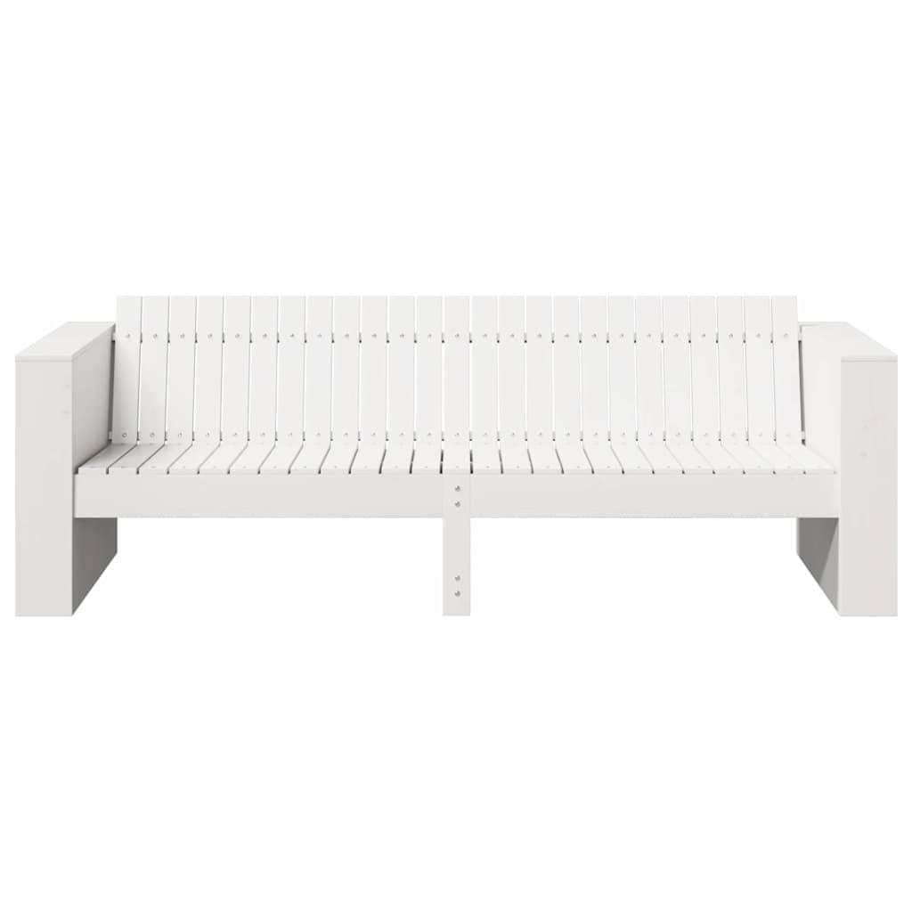 Gartensofa Weiß 185.5 x 60 x 62 cm Massivholz Kiefer