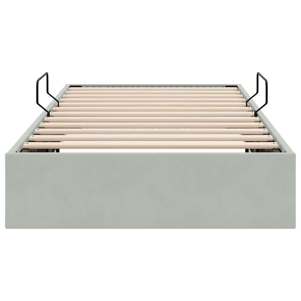 Aufbewahrungsbett Hellgrau 100 x 203 cm Samt
