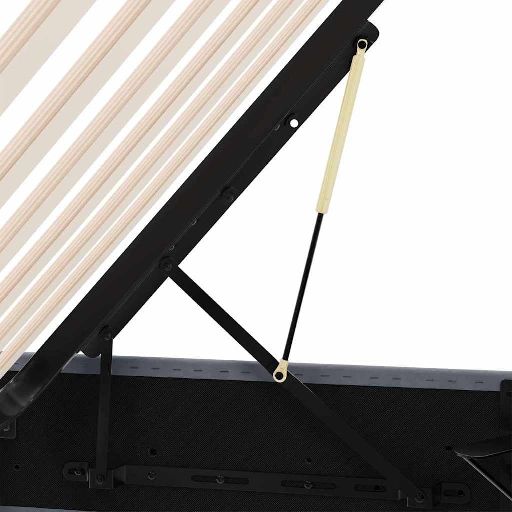 Aufbewahrungsbett mit Matratze Dunkelgrau 100 x 203 cm Samt