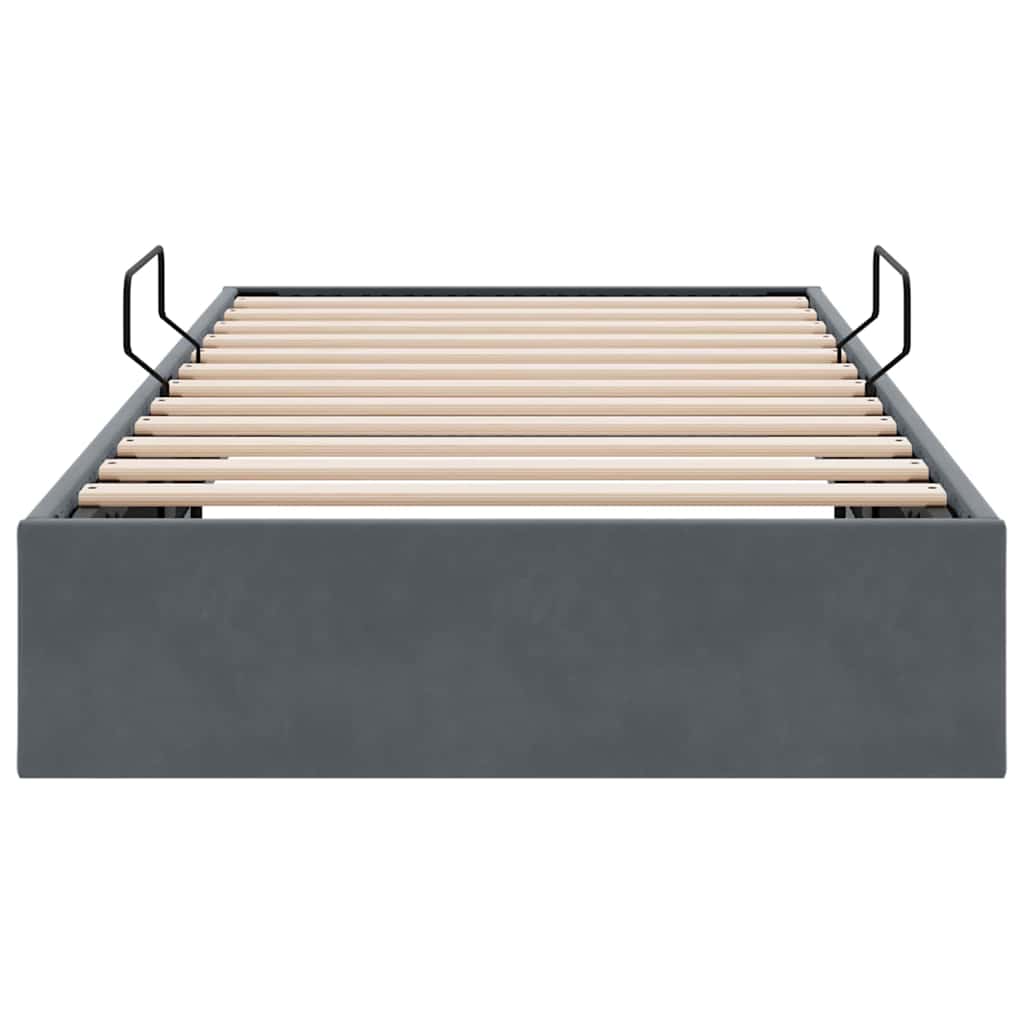 Aufbewahrungsbett Dunkelgrau 100 x 203 cm Samt