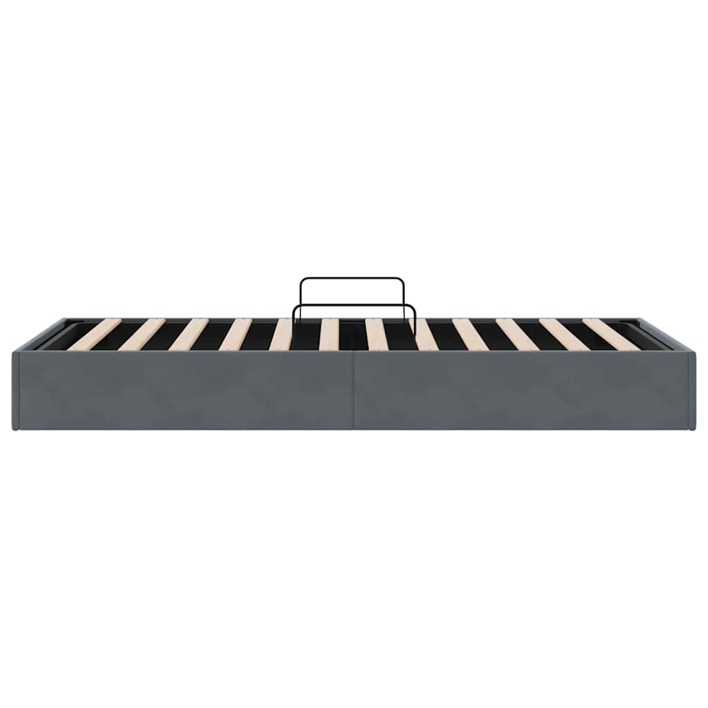 Aufbewahrungsbett mit Matratze Dunkelgrau 100 x 203 cm Samt