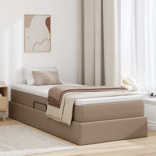 Aufbewahrungsbett mit Matratze Cappuccino 90 x 200 cm