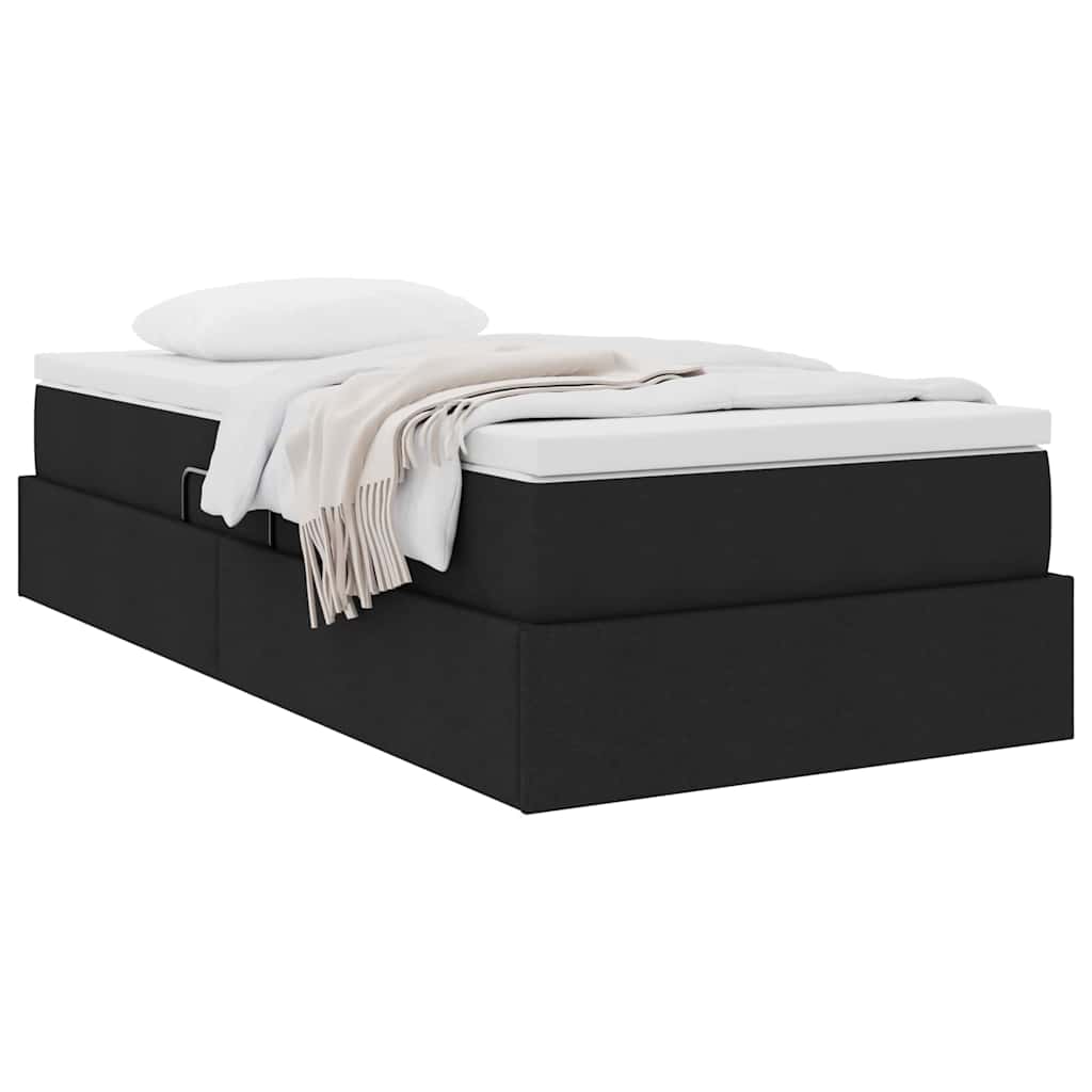 Aufbewahrungsbett mit Matratze Schwarz 90 x 200 cm Polyester