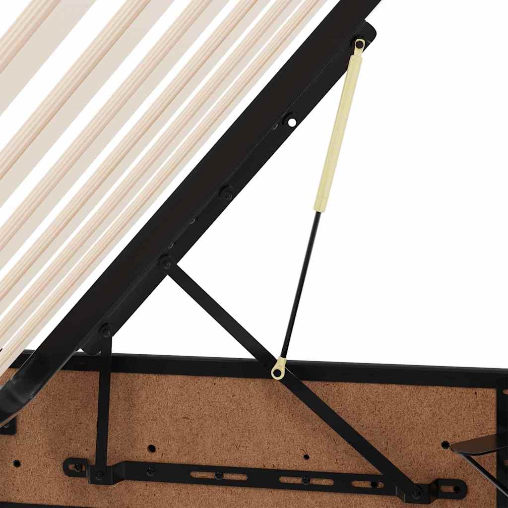 Aufbewahrungsbett mit Matratze Schwarz 90 x 190 cm Kunstleder
