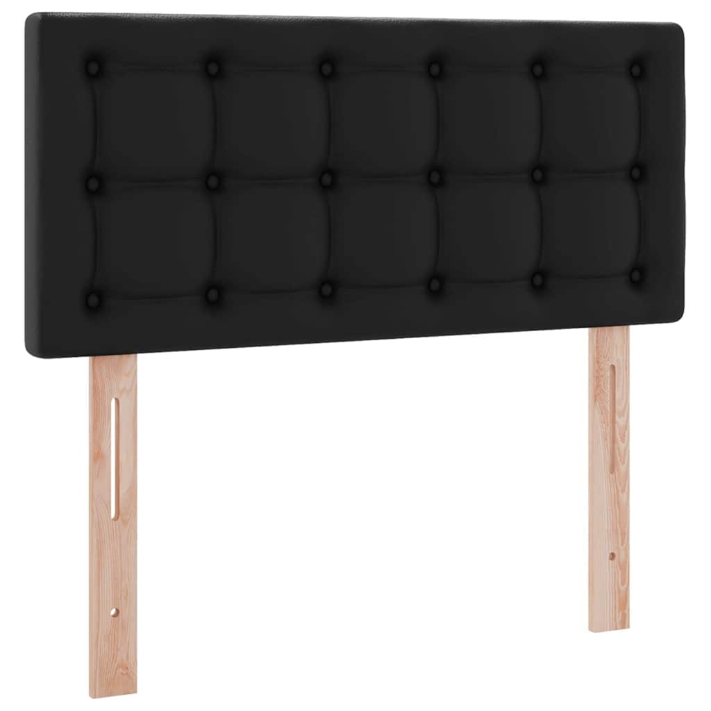 Aufbewahrungsbett mit Matratze Schwarz 90 x 190 cm Kunstleder