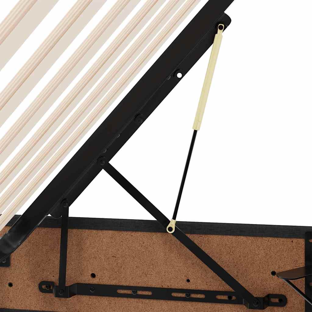 Aufbewahrungsbett mit Matratze Schwarz 90 x 190 cm Samt